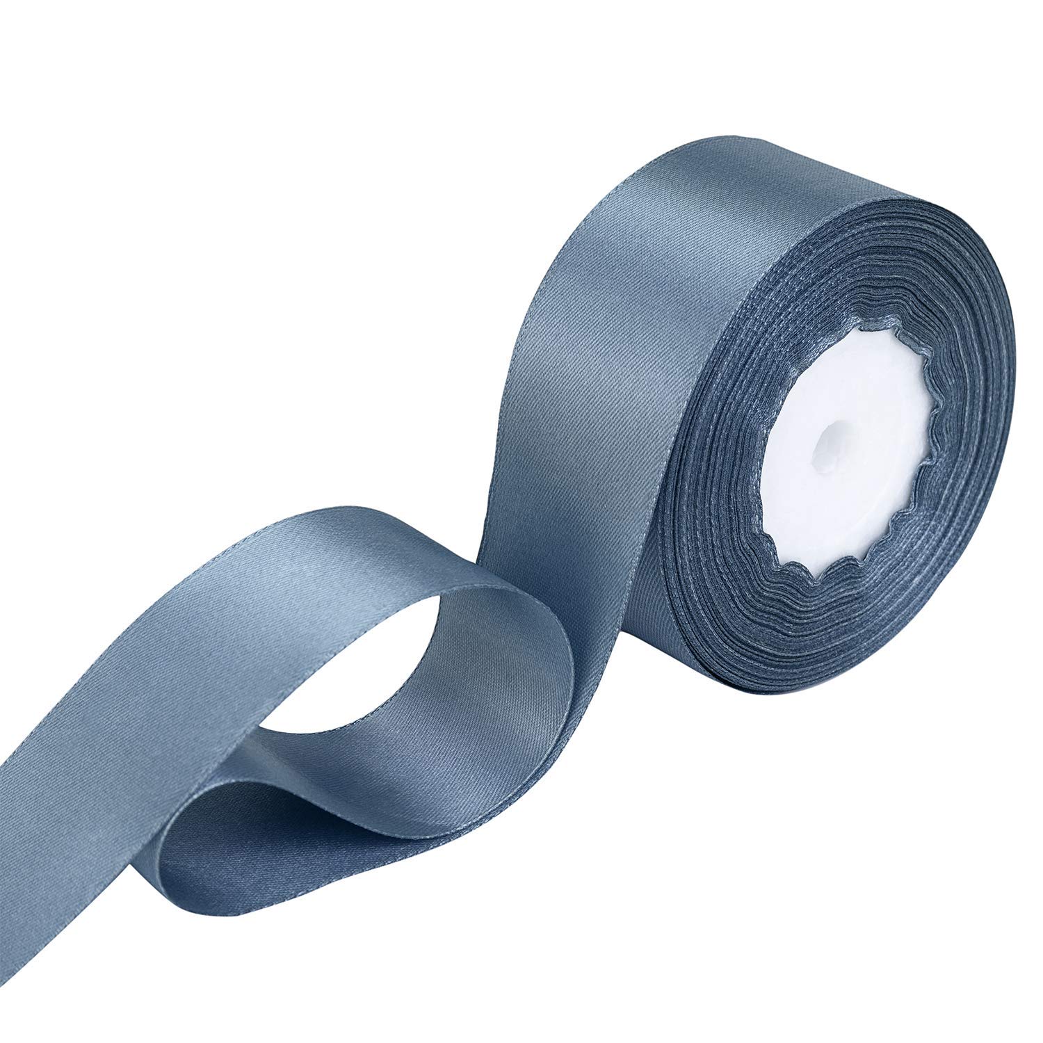 WedDecor Dark Silver Ribbon for Gift Wrapping, 50mm x 25 Metres Double Sided Polyester Satin Ribbon Roll for Christmas, Wedding, Crafting, Sewing, Hair Bow, Birthday Cake Decoration — image 1