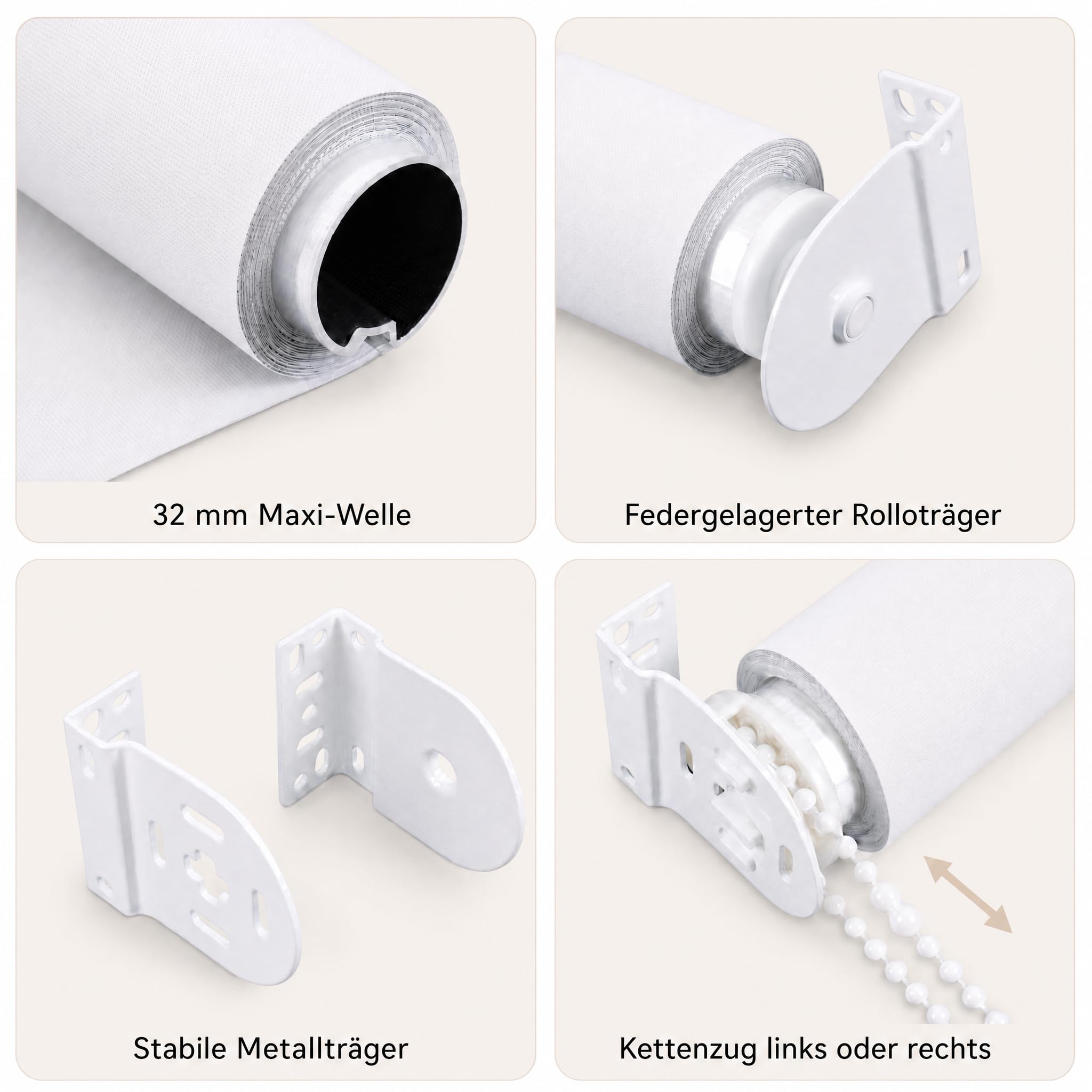 Thermorollo Maxi auf Maß, 32 mm Welle, mit und ohne Bohren | Stoffbreite bis 250 cm - Höhe bis 300 cm, Hier: bis 250 cm Breite & bis 150 cm Höhe - Farbe: Graublau (3017)