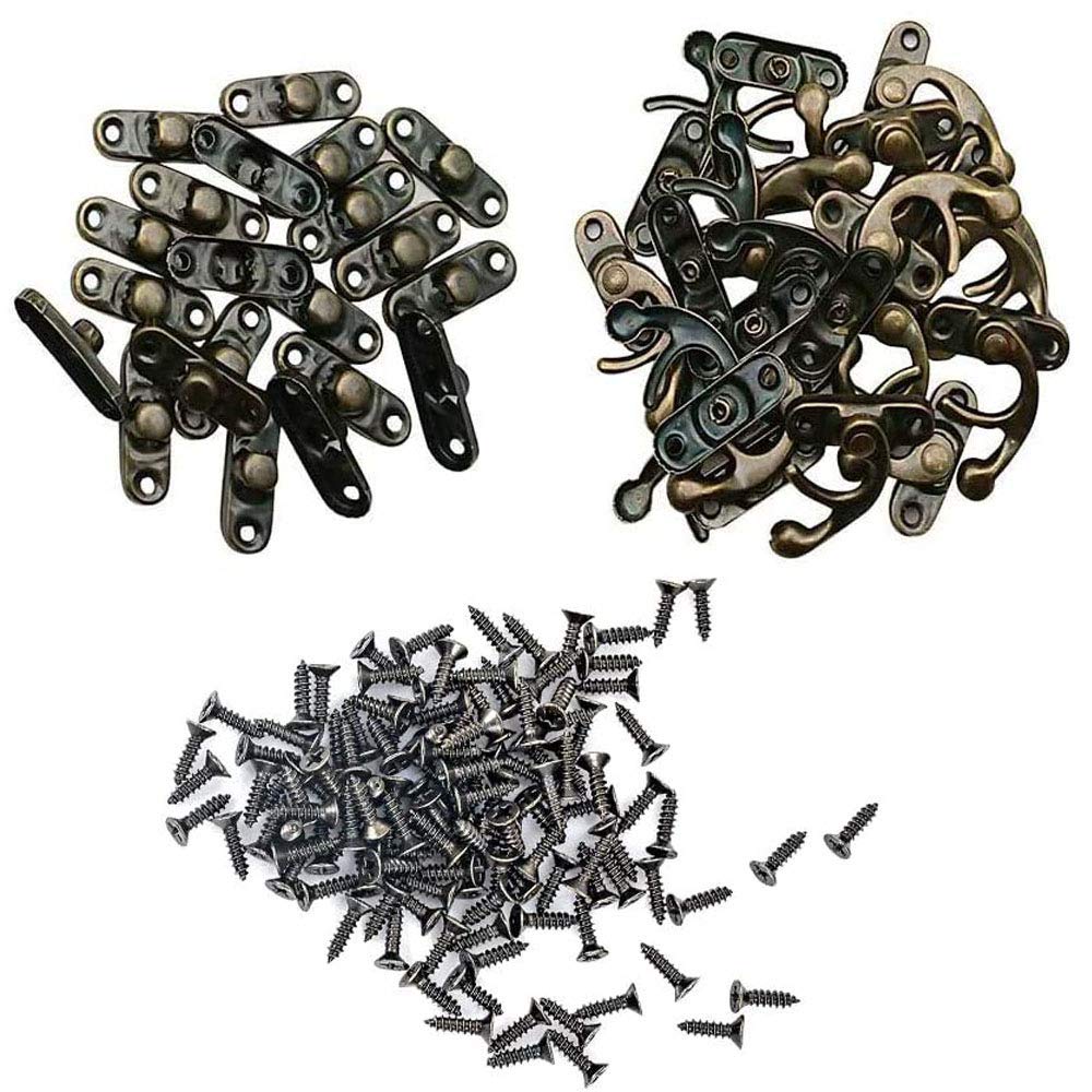 Antico Hasp di Bronzo, 20 Pezzi, per Scatola di Gioielli in Legno Decorativa