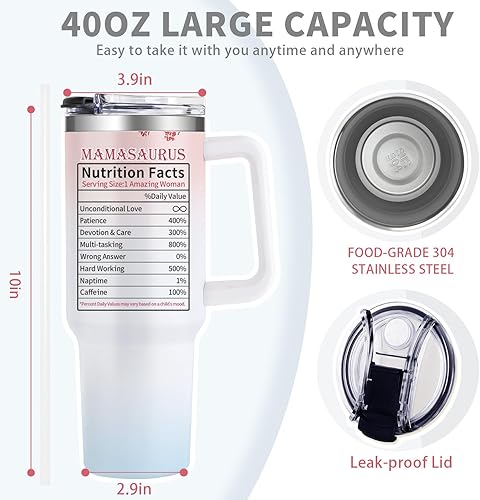 Miniatura 7 de Regalos para mamá de hijo, divertidos regalos de cumpleaños para madre de hija, regalos para el día de la madre, 20 onzas, taza de dinosaurio para