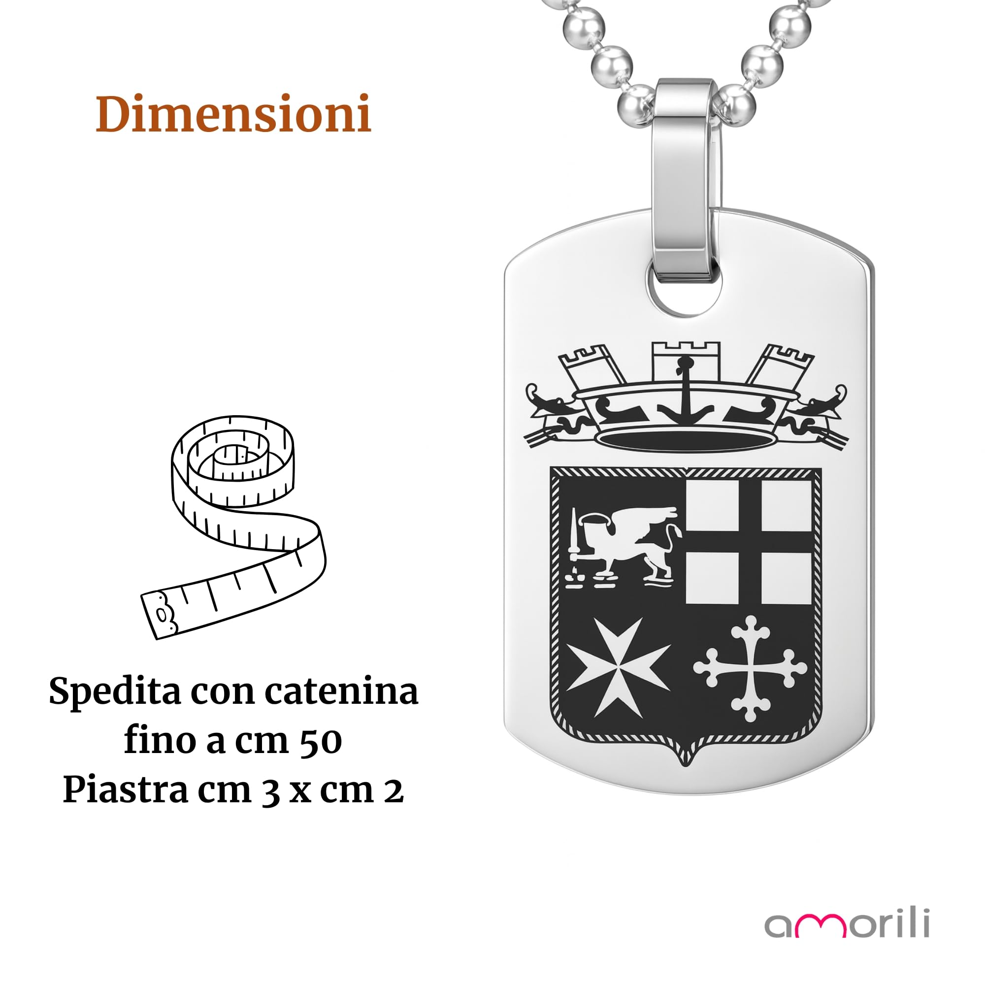 Collana Marina Militare Uomo Donna in Acciaio Inox | Simbolo Marina | Girocollo Catena Resistente Antiallergica | Gioiello Nautico Regalo Perfetto cll0761