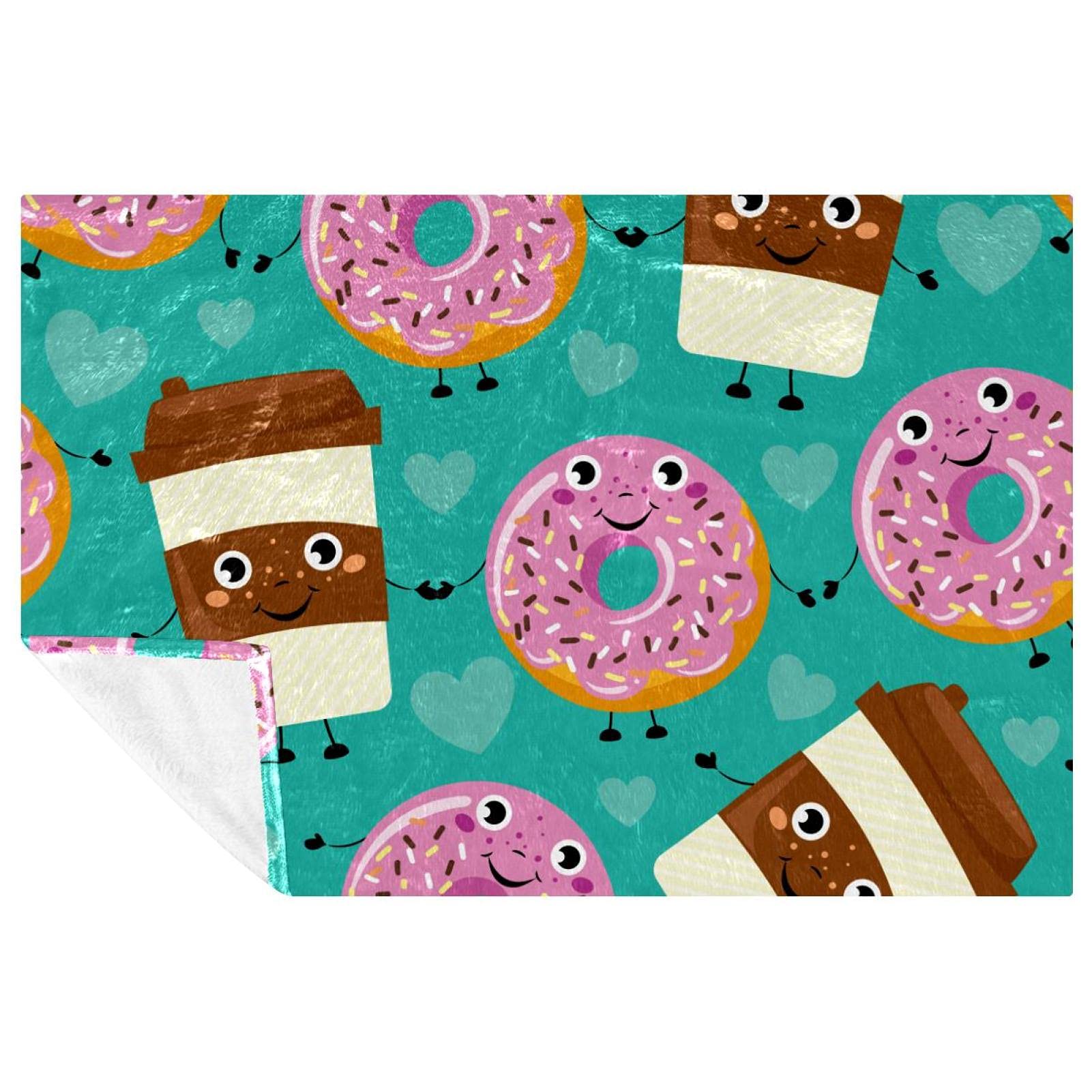 Couverture donut bleu ultra douce et chaude jeté de lit isolant 150x100
