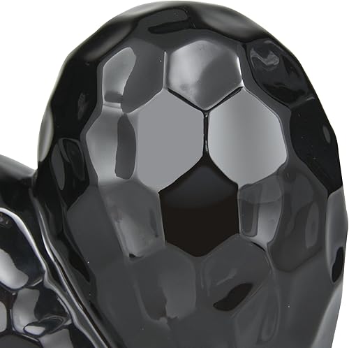 Miniatura 2 de Deco 79 Escultura decorativa de corazón de cerámica de porcelana, diseño de origami en ángulo dimensional, estatua de decoración del hogar, 8 x 3 x