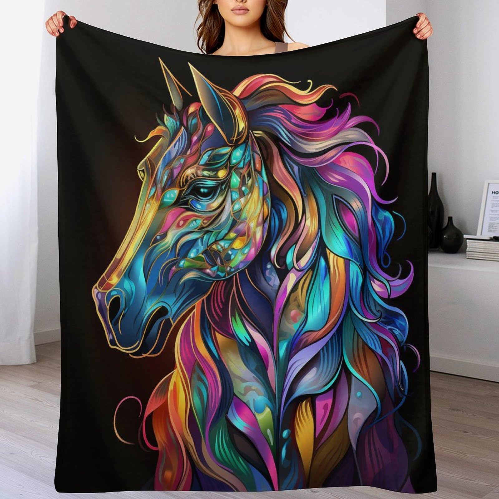 Manta de franela para sofá y cama con acabado suave premium de 130 x 150 cm
