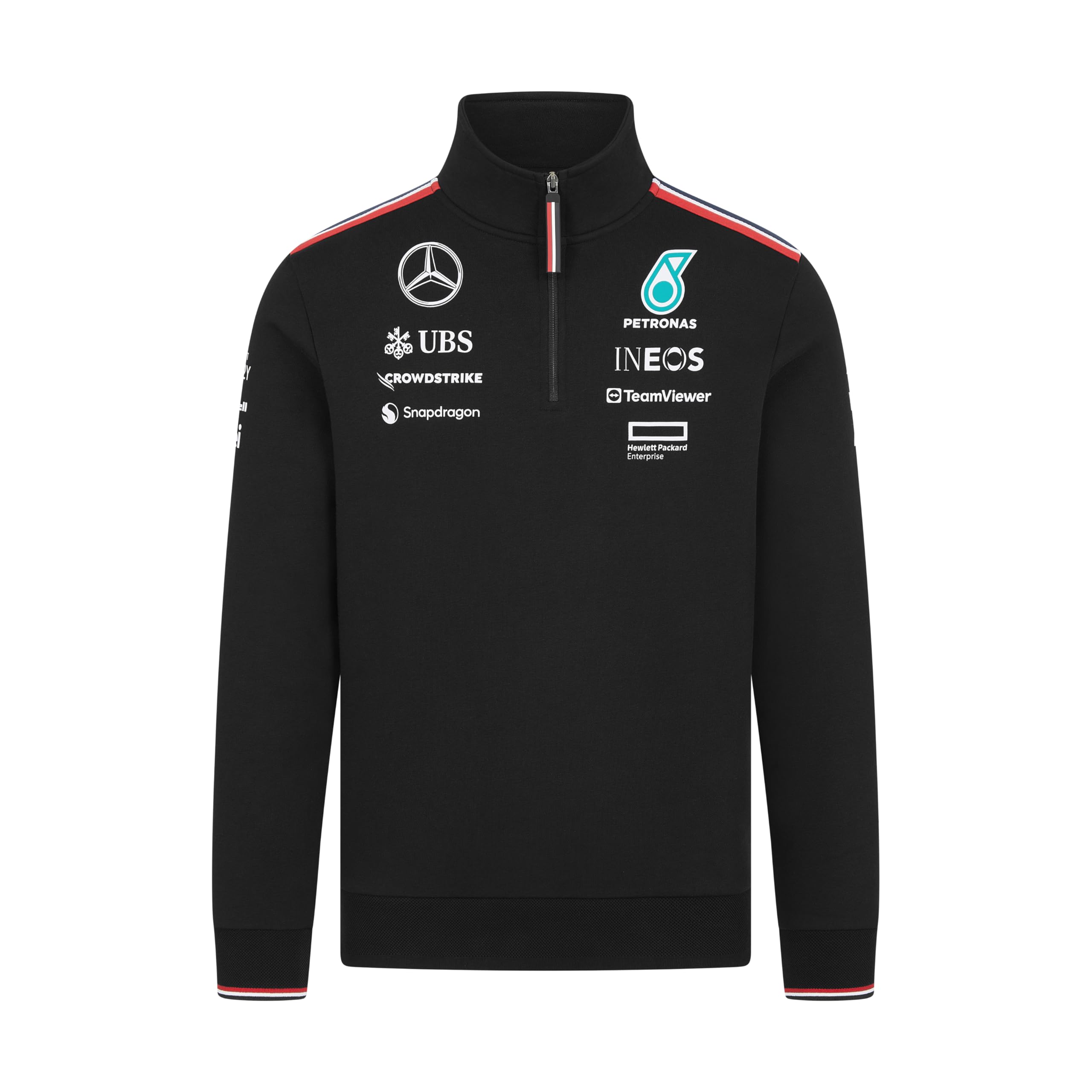 Mercedes AMG Petronas F1 Męski sweter z zamkiem błyskawicznym 2024 - czarny