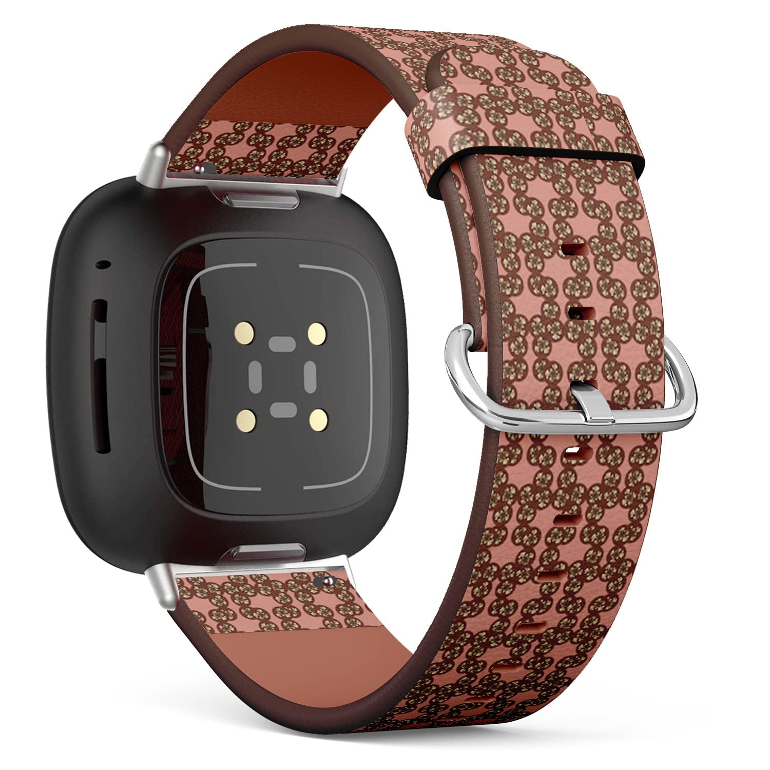 CJBROES Replacement Leather Watch Band, Compatible with Fitbit Versa 3 and Fitbit Sense of Wristband Bracelet Accessory - Color New Pattern Design