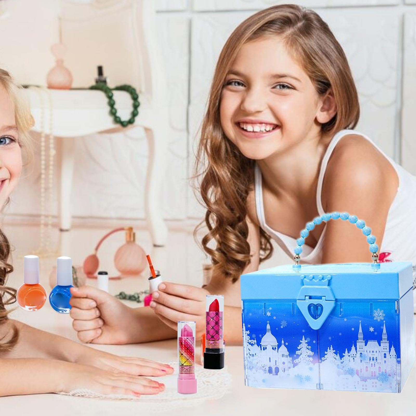 Zestawy kosmetyczne Little Pretend,Zestawy kosmetyczne Little Pretend | Kosmetyk Zestaw do makijażu dla dzieci, który można prać w księżniczce. Z