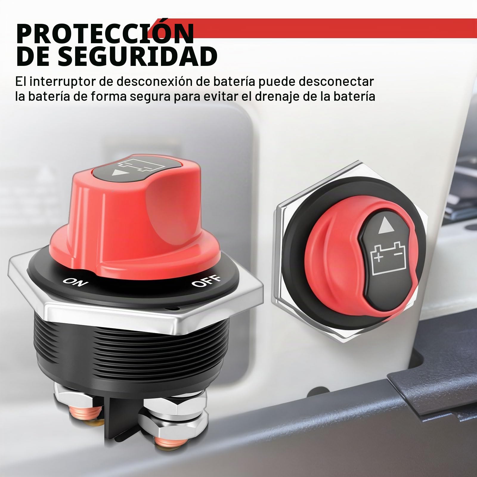 Interruptor de batería de 12 V, interruptor principal, 12 V, 24 V, 32 V, 48 V, 300 A, interruptor de batería, resistente al agua, para barco, moto, yate, coche, RV, ATV UTV vehículo