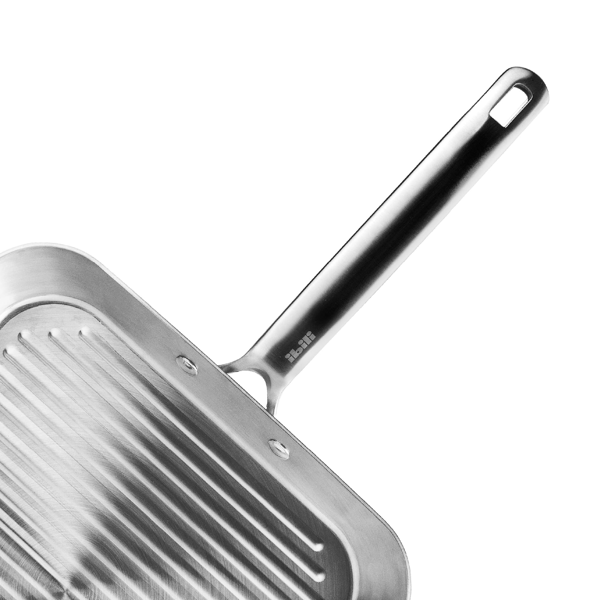 IBILI - Grill ondulé 5Ply Element 24 cm, acier inoxydable, sans antiadhésif, 5 couches, compatible avec induction