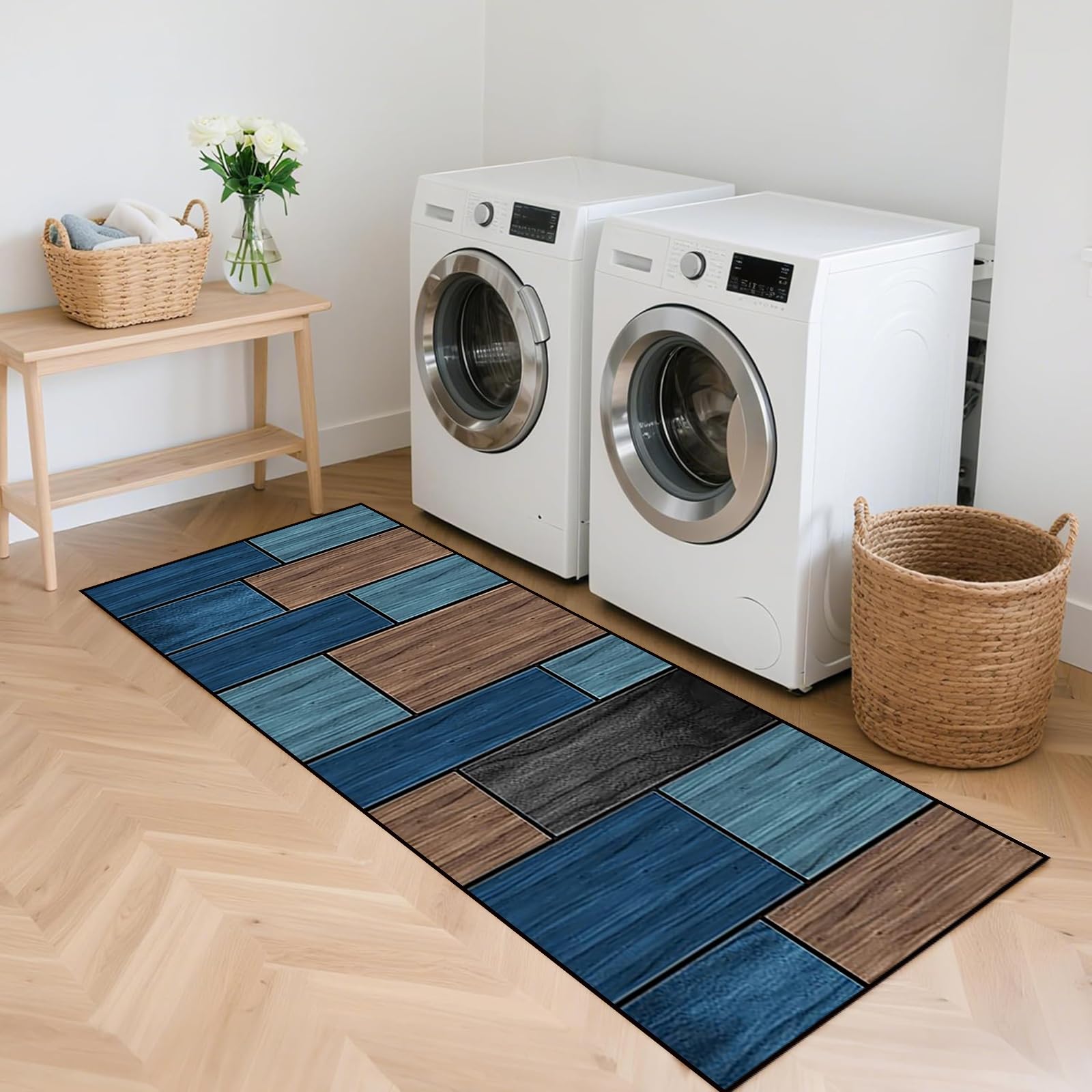 Alfombras de cocina lavables 65x175 cm con base antideslizante para entrada y baño