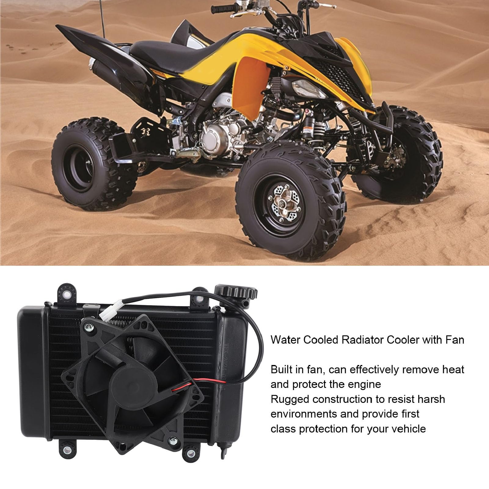 Ventilador de radiador enfriado por agua 2 Pin 270 mm para 150cc 250cc Quad ATV Buggy UTV