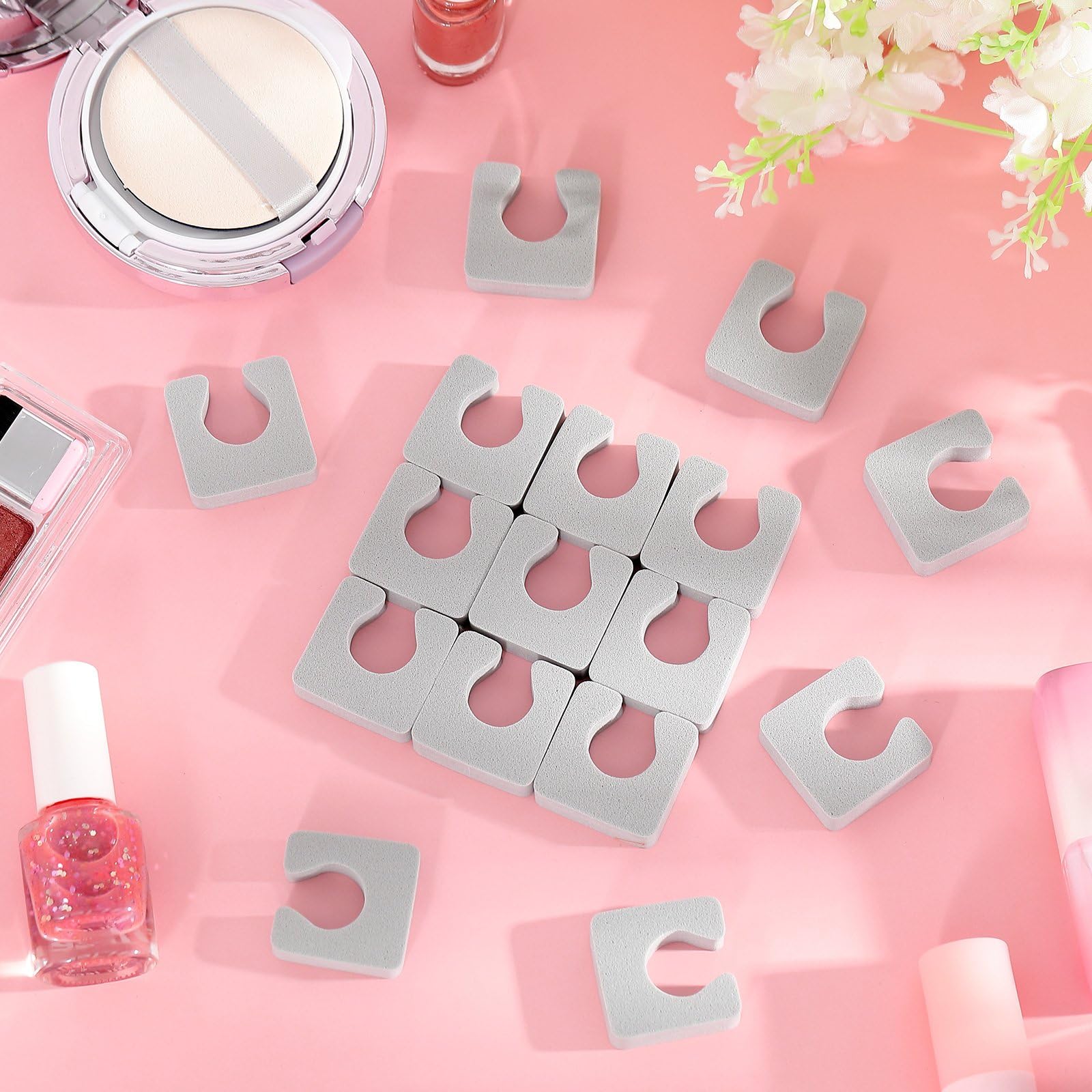 Mumufy 1000 separatori individuali per dita dei piedi, in morbida schiuma, comodi divisori per dita dei piedi, per donne, uomini, ragazze, manicure, smalti, arte, pittura, spa (grigio)