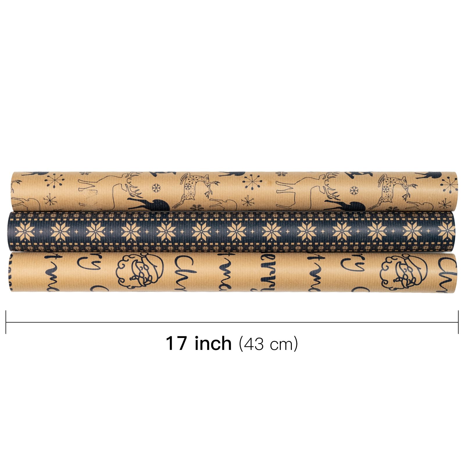 RUSPEPA Rouleau De Papier D'Emballage De Noël - Mini Rouleau - 3