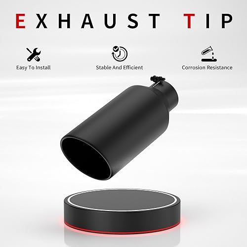 Miniatura 5 de Richeer Punta de escape de 4 a 7 pulgadas, entrada de 4 pulgadas, salida de 7 pulgadas, longitud total de 15 pulgadas, punta de escape de acero
