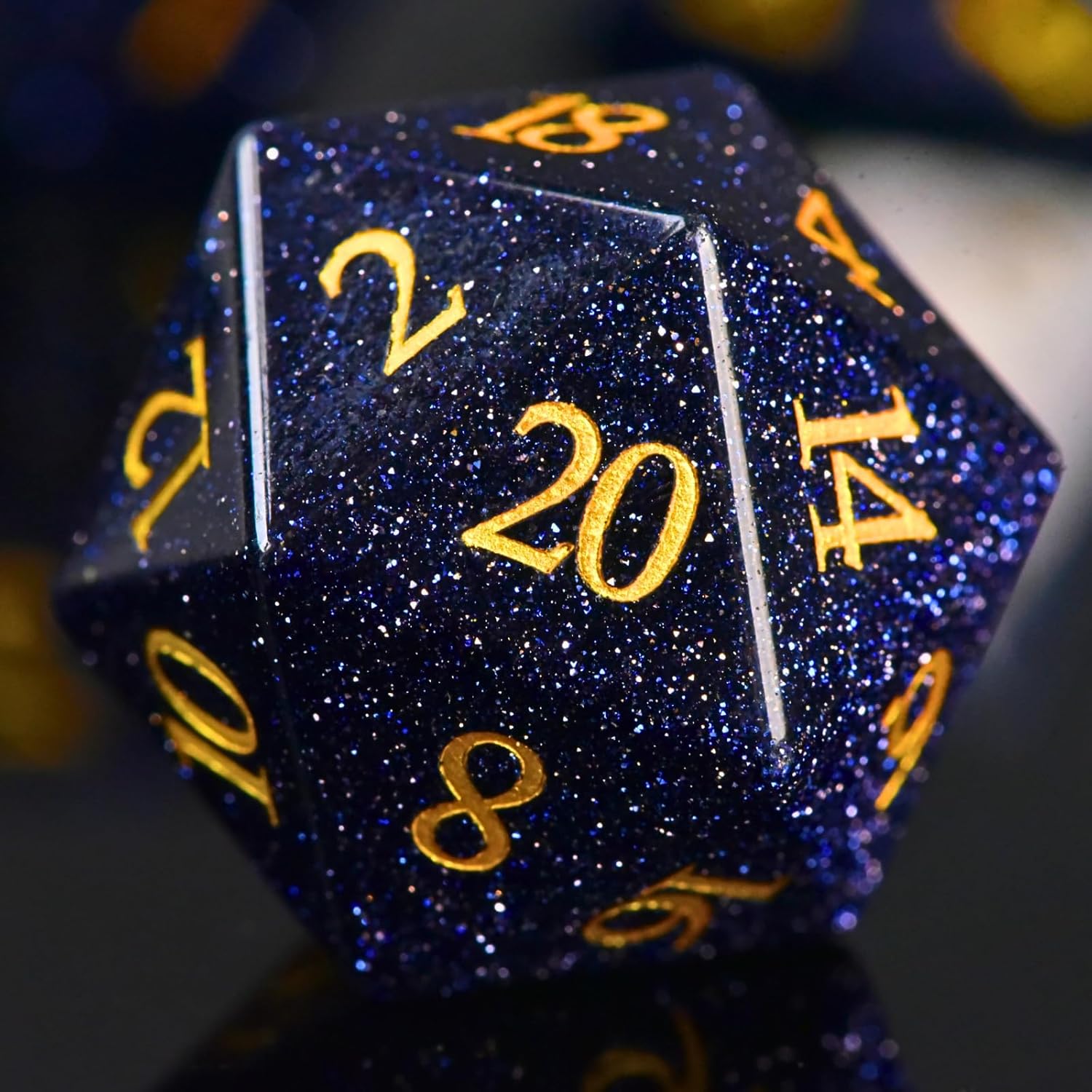 BlueSand Stone DND Dice Set with an Iron Box for DND COC Role Playing dice Games and Board Games Gift (BLUESAND Stone)