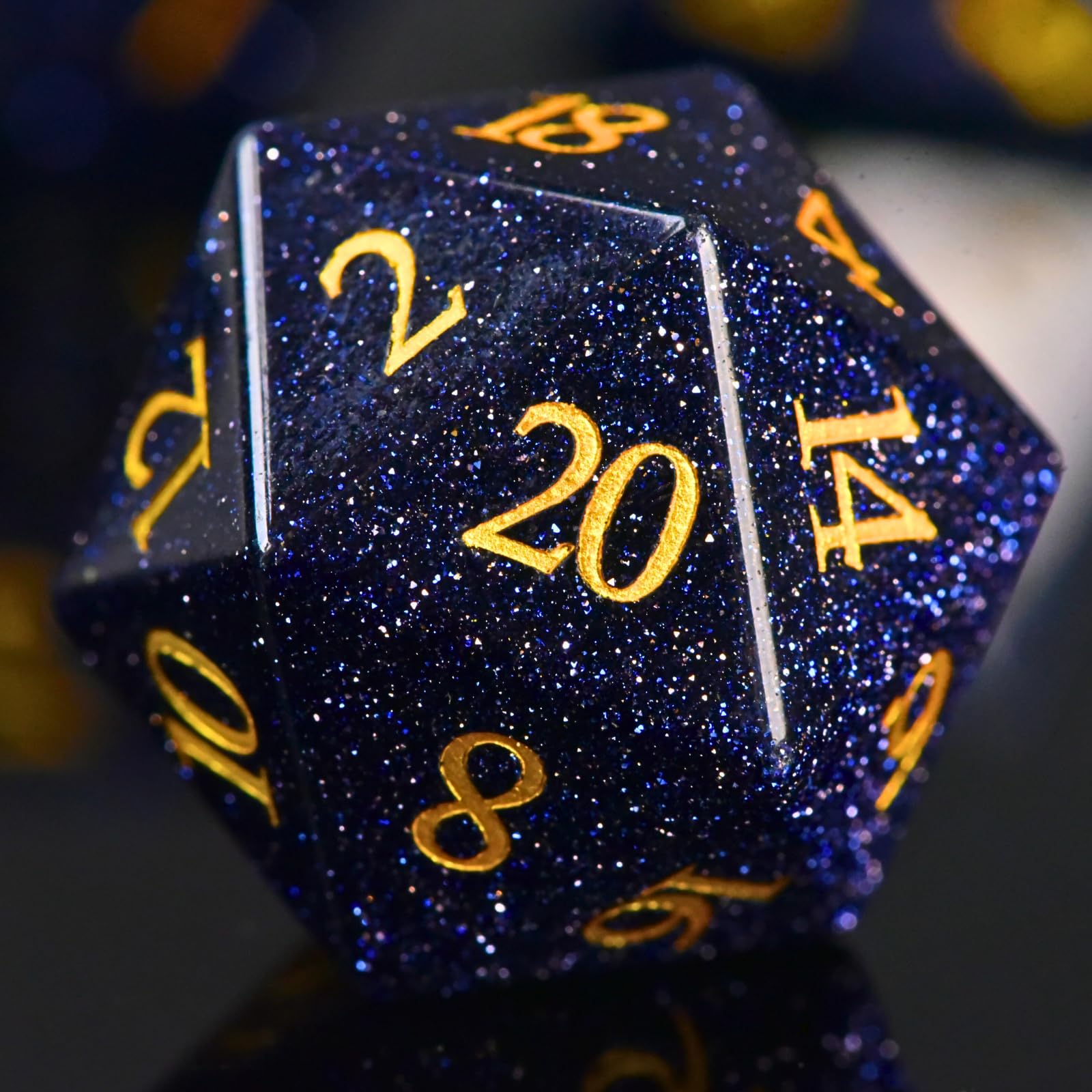 BlueSand Stone - Set di dadi DND con scatola di ferro, per giochi di ruolo DND COC, giochi di ruolo e giochi da tavolo, idea regalo (pietra blu)