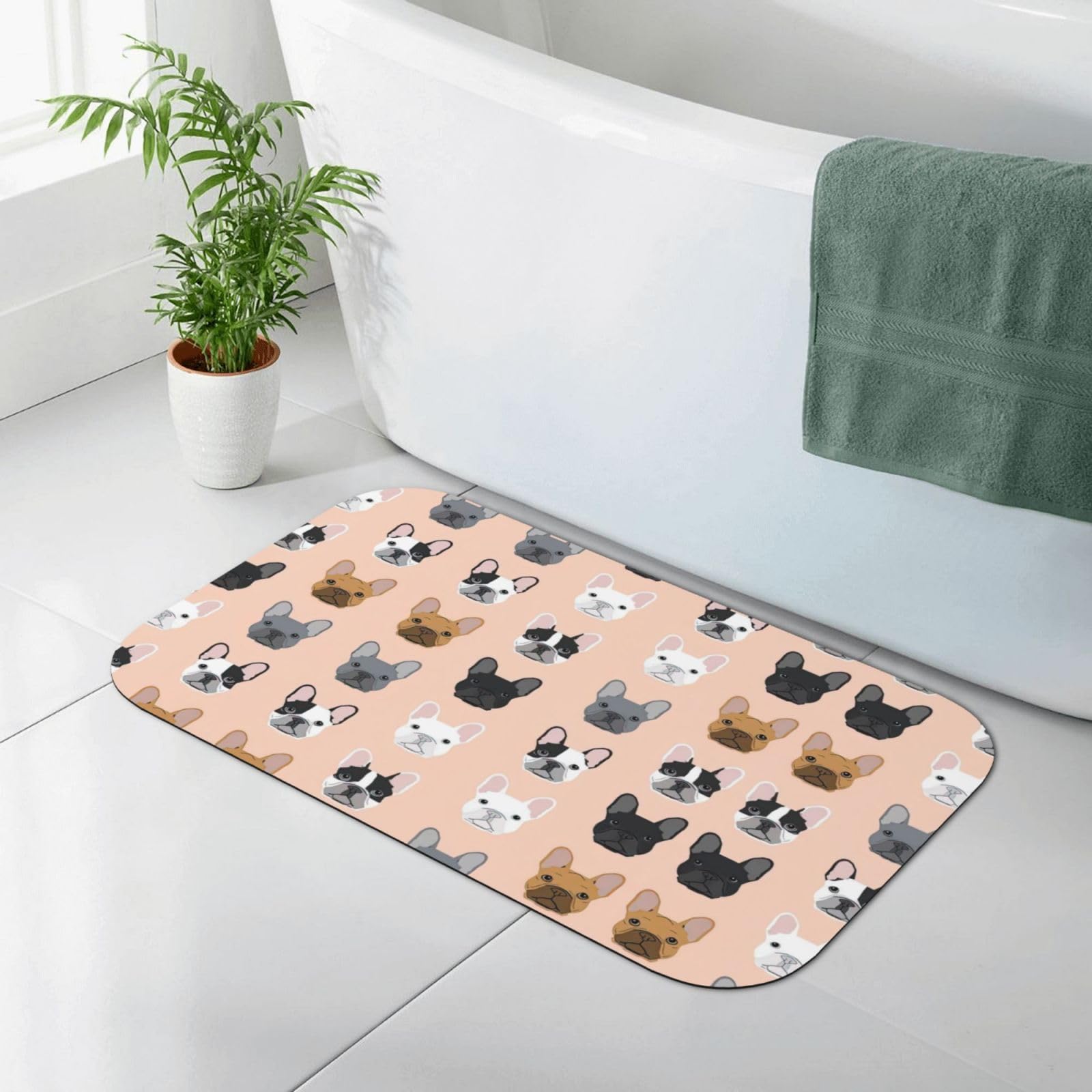Tapis de douche antidérapant en diatomée pour une salle de bain zen