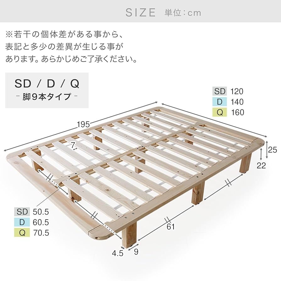 Amazon｜LOWYA ロウヤ ベッド すのこベッドフレーム 天然木 ハイ
