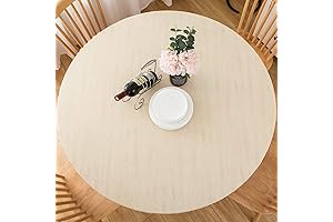 LIBERECOO Fitted Tablecloth Round 45"-56"