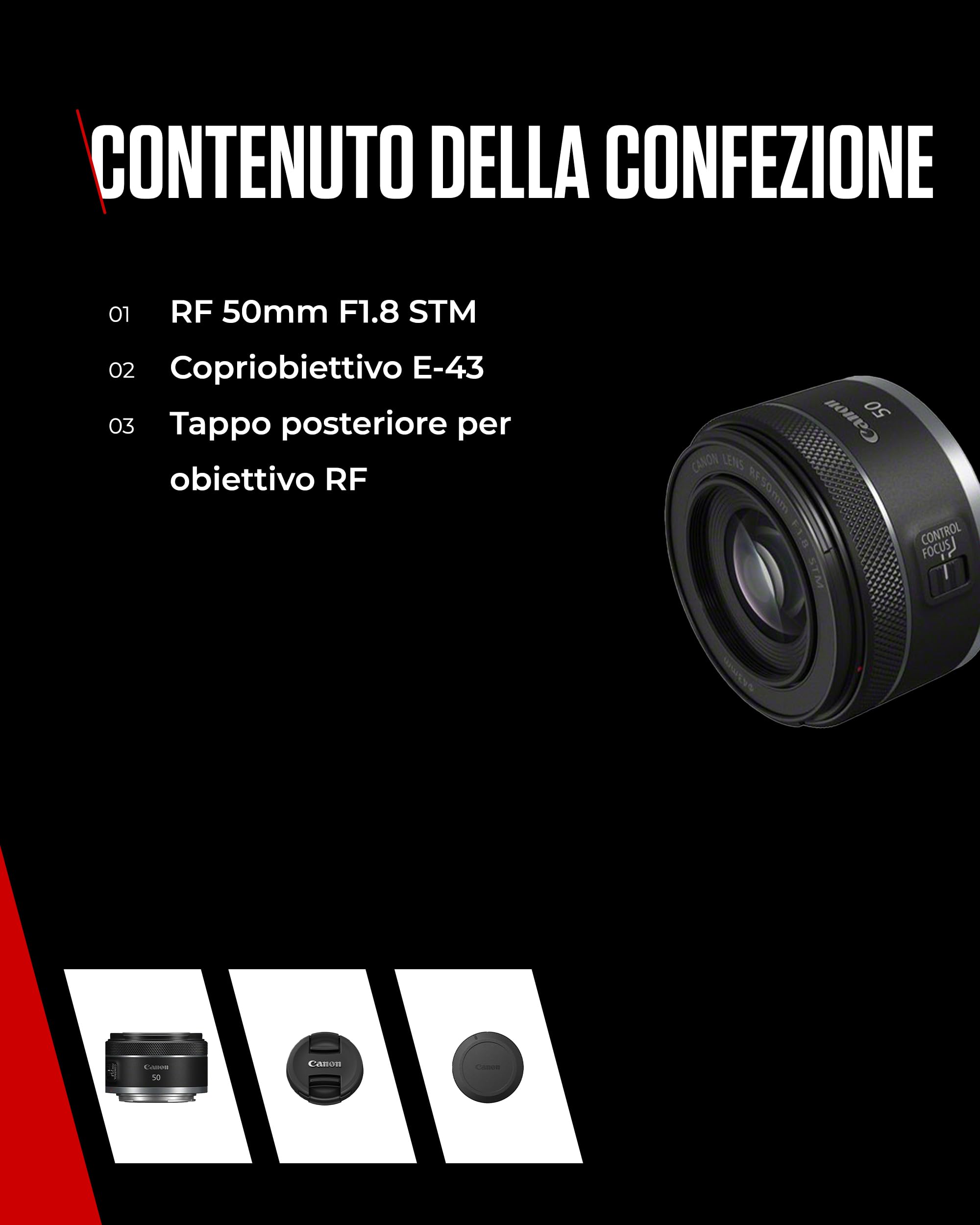 Canon Obiettivo RF 50mm F1.8 STM Compatto e Leggero per Fotocamere EOS Serie R