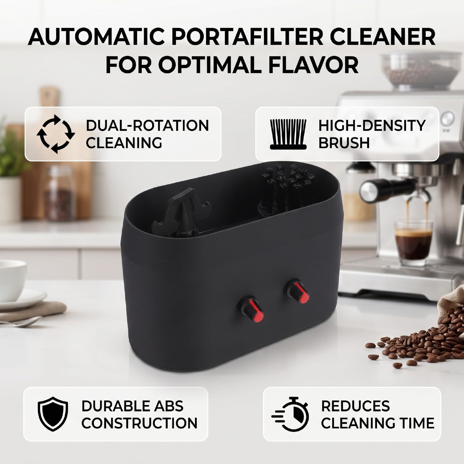 Pulitore Automatico per Portafiltro per caffè, Nero
