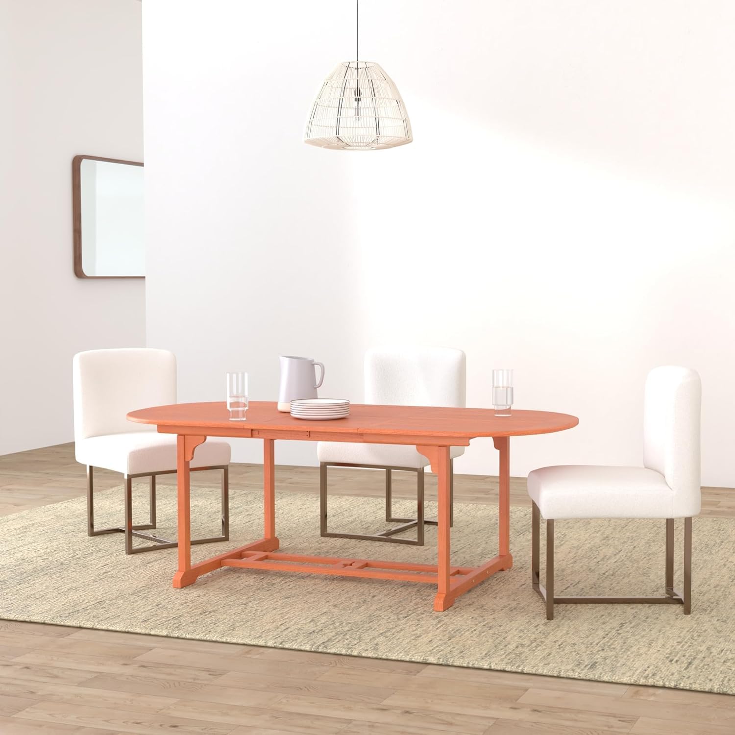 CASARIA® Mesa Comedor Extensible Plegable 200x100cm Madera Certificación FSC® con Orificio para Sombrilla Resistente Intemperie Estable Mueble Exterior Jardín Terraza