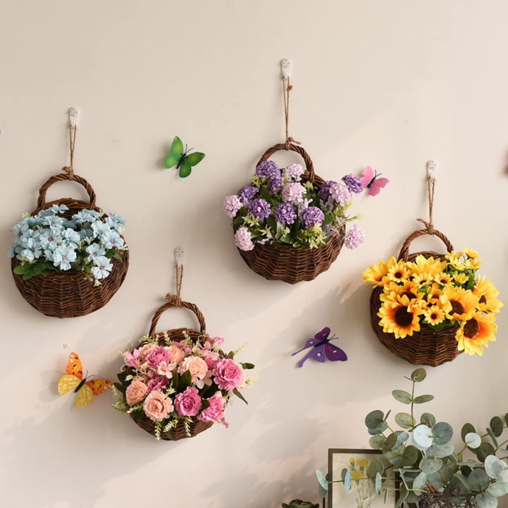 Amazon｜人工ハンギングプラント バスケット付き 造花 フェイク