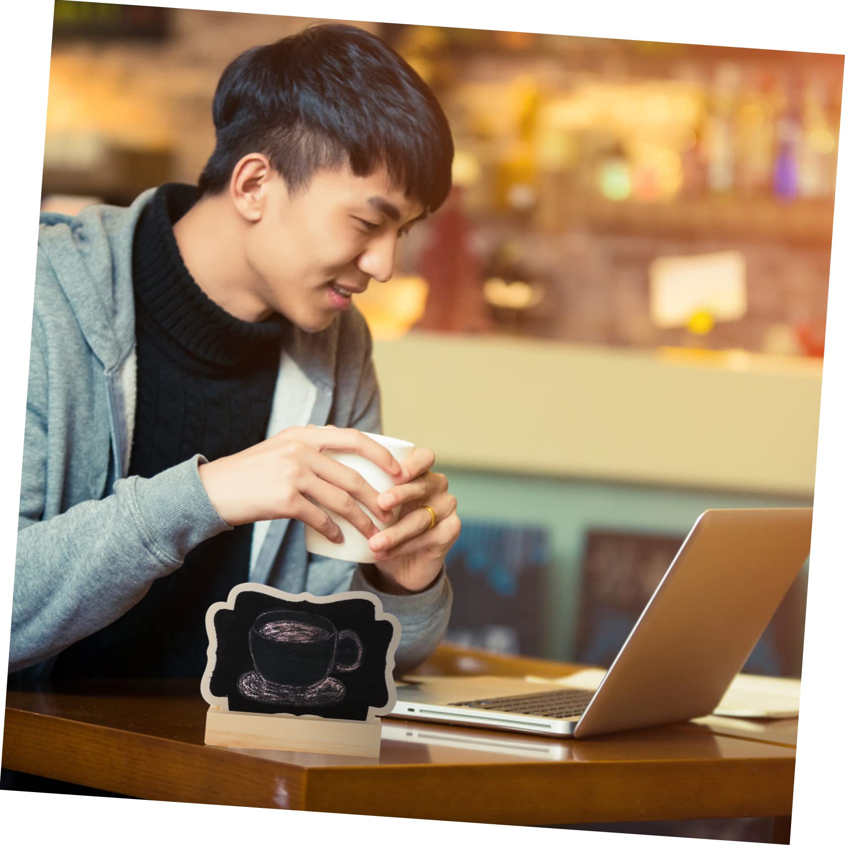 OFFSCH Mini Chalkboard Signs for Tables Wooden Display Boards Unique Decor for Wedding Party Home Office