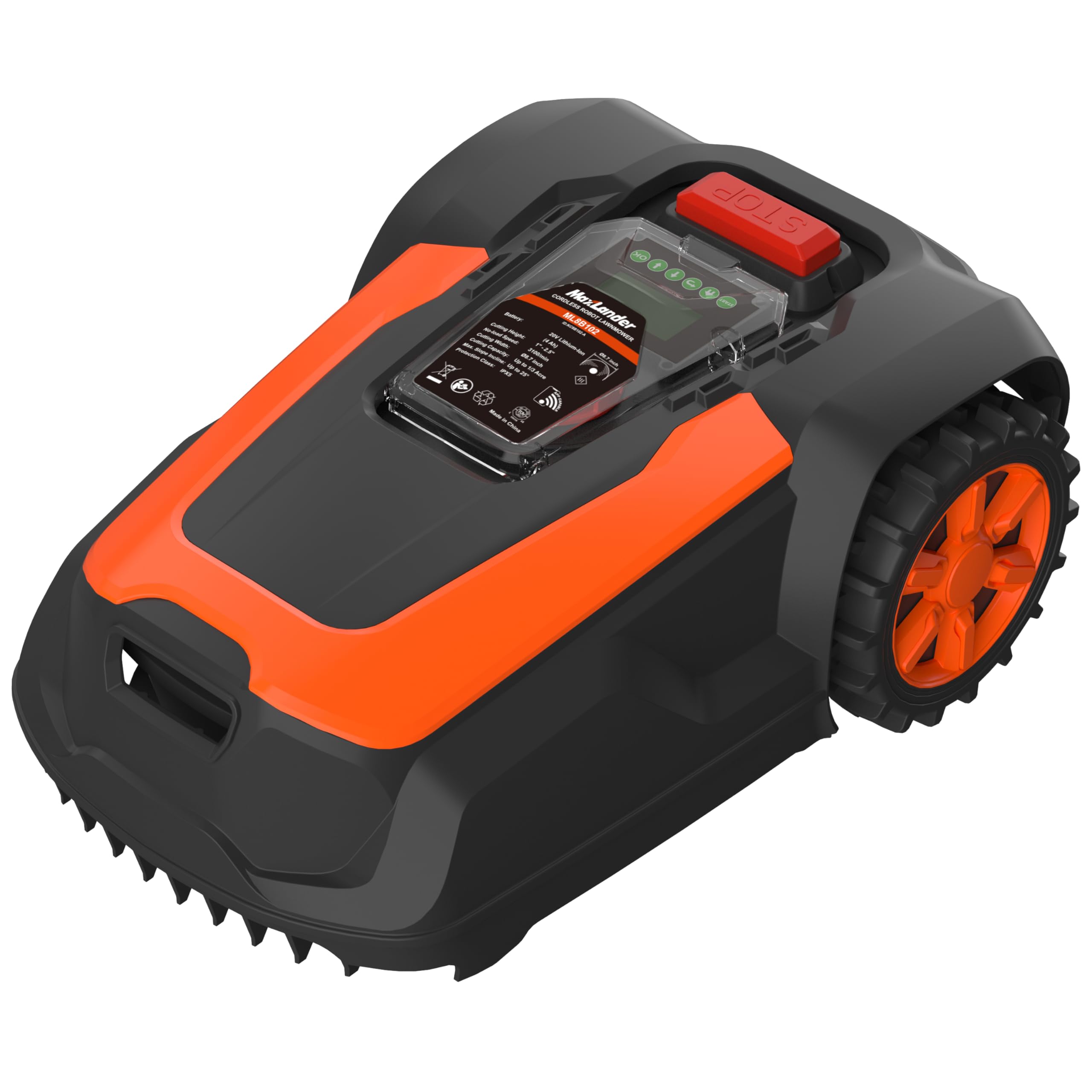 MAXLANDER Robot Lawn Mower, Automatic Robot Mower APP Controlled with Schedule, Self-Charging, Bluetooth/Wi-Fi Connected Robotic Lawn Mowers, Covers up to 1/3 Acre (15069 sq ft)