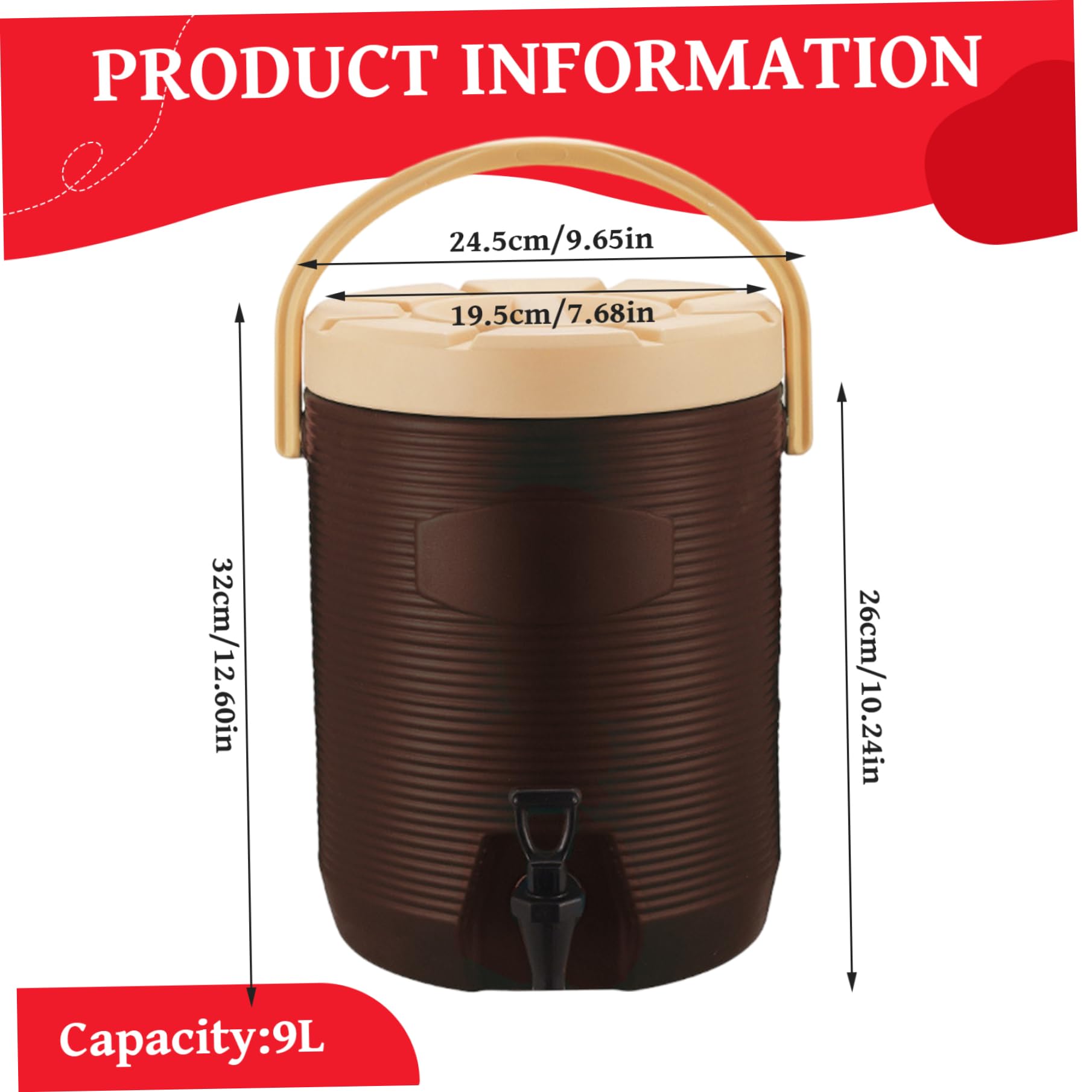 Dispensador de bebidas aislado con grifo Dispensador de bebidas frías y calientes de 2 galones con interior de acero inoxidable Jarra de agua aislada portátil para café, té, leche con chocolate