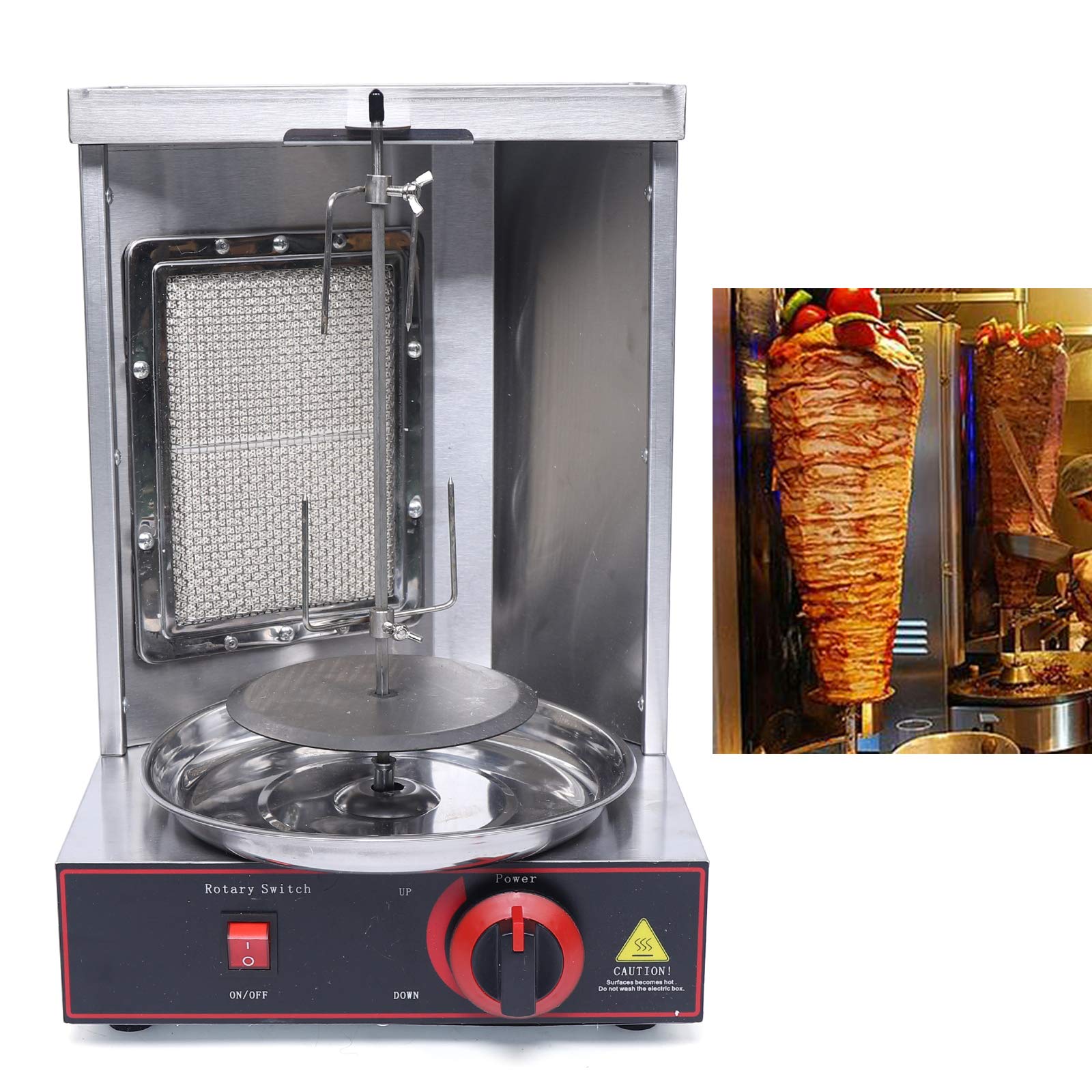 Grill do kebaba, grill do gyrosy, pionowy grill obrotowy z rożnem obrotowym, grill elektryczny / stołowy do domu