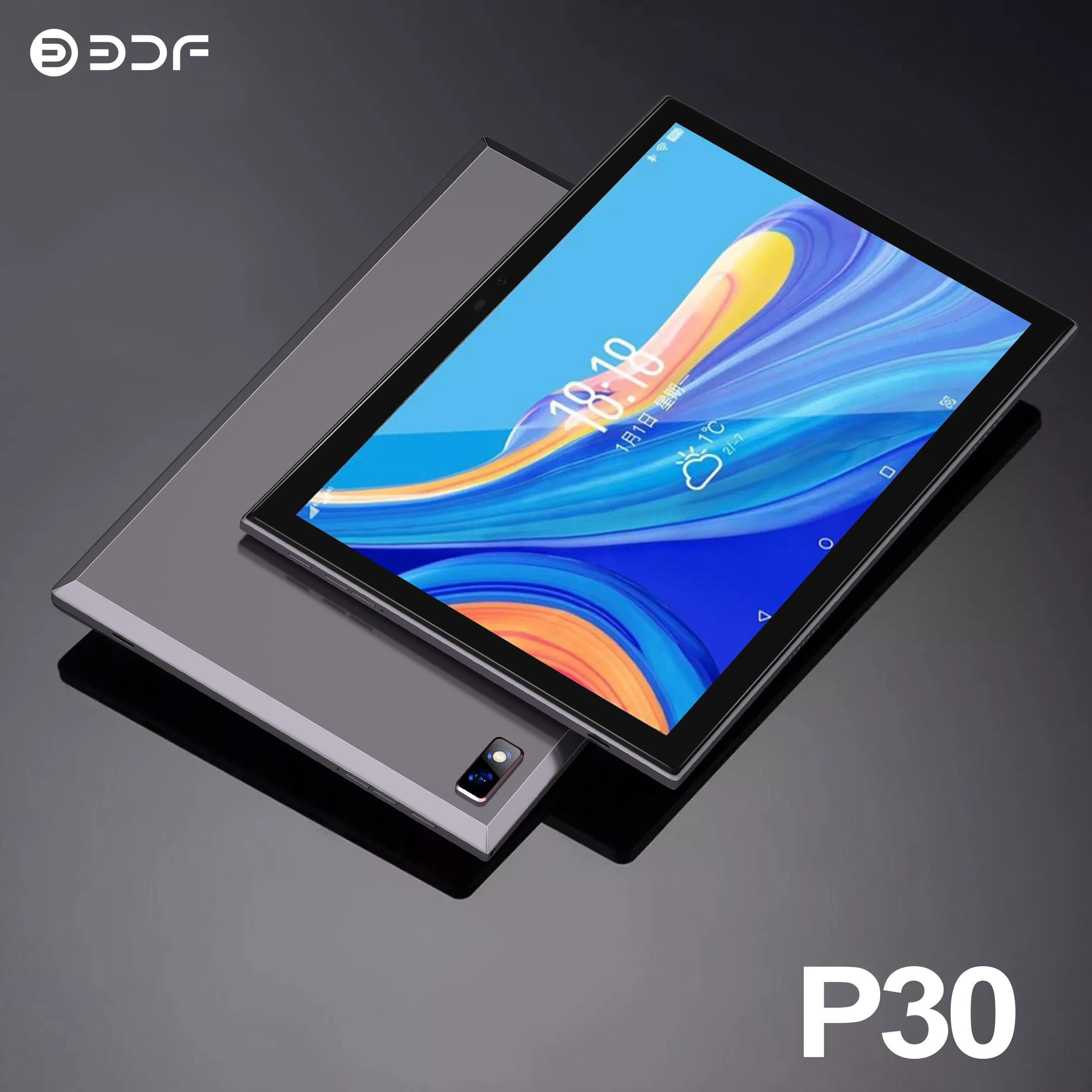 Tablet P30 BDF com 4gb RAM e 64gb ROM Dual SIM Android 11, Câmera
