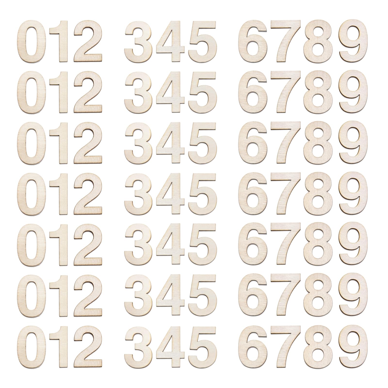 DLUSZERT 240PCS 0-9 Wooden Numbers for Crafts, 30MM Small Wooden Numbers, Natural Wood Number Embellishments for Arts DIY Decoration Displays Wedding Display Decor Home Decor