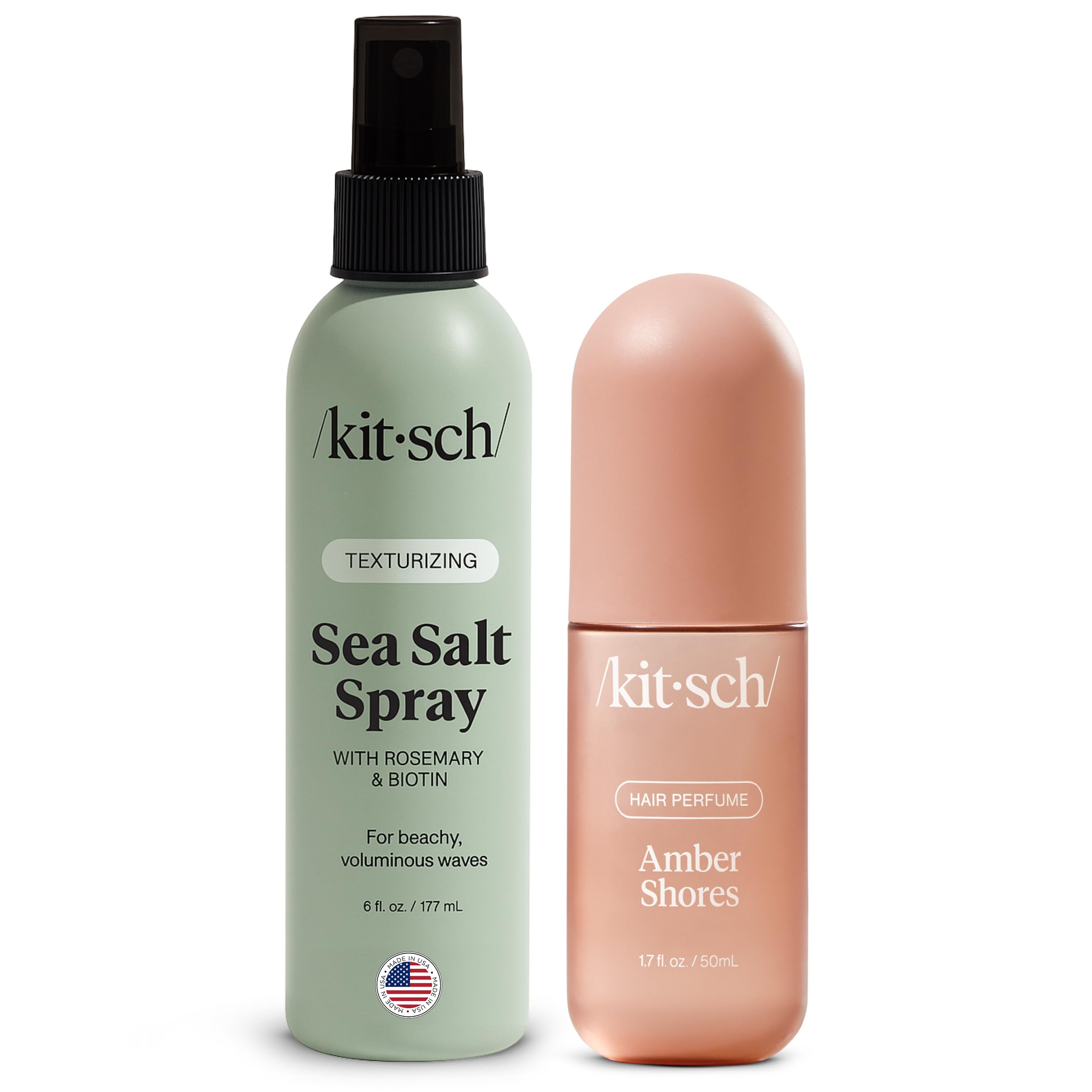 Kitsch Sea Salt Spray Hair Perfume for Women Men in Amber Shores - Texturizing Spray for Defined Curls