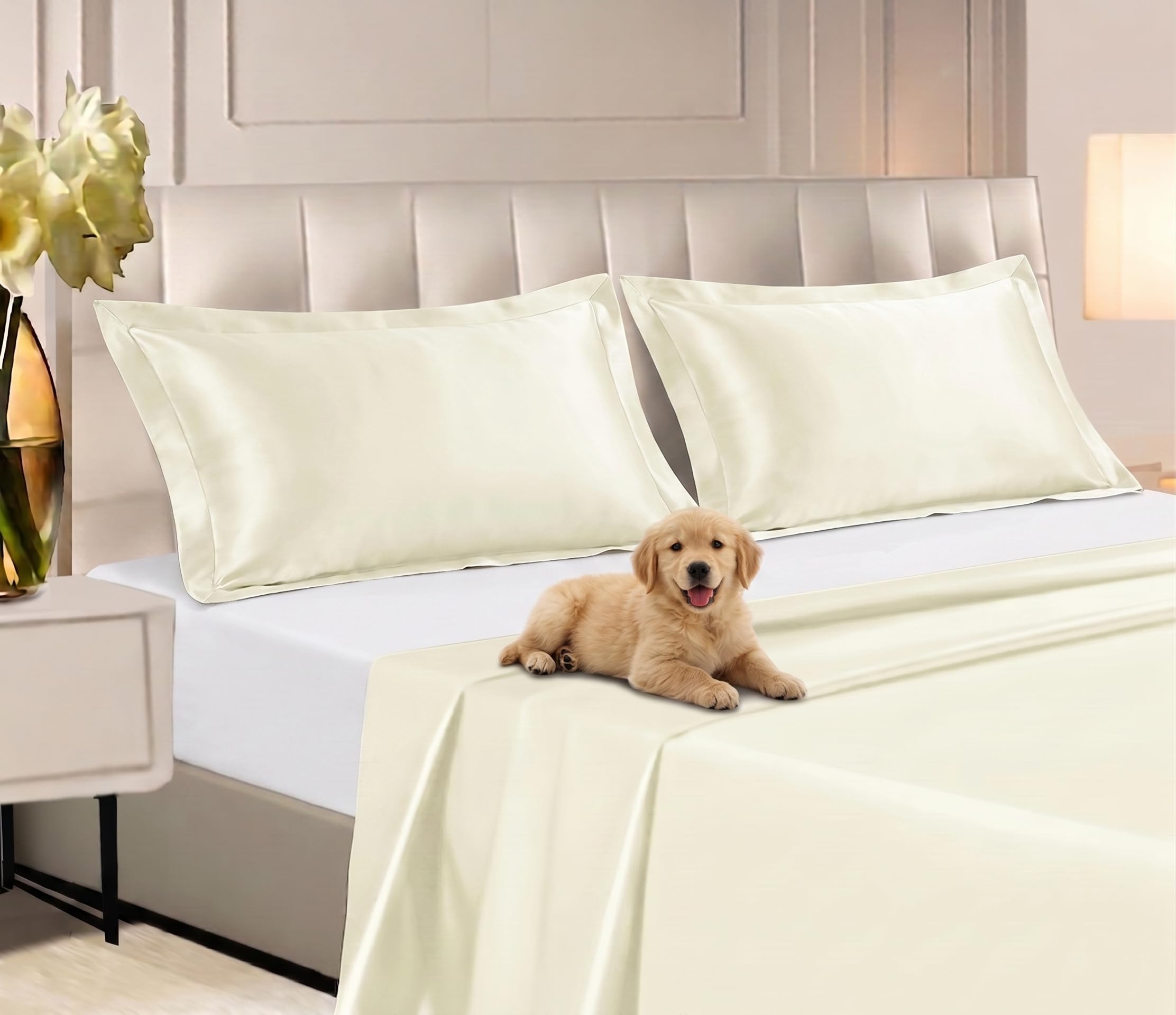 Zruva Luxury Cooling Bamboo Pillowcases, Anti-Frizz, Ultra-Soft, Reduces Night Sweats