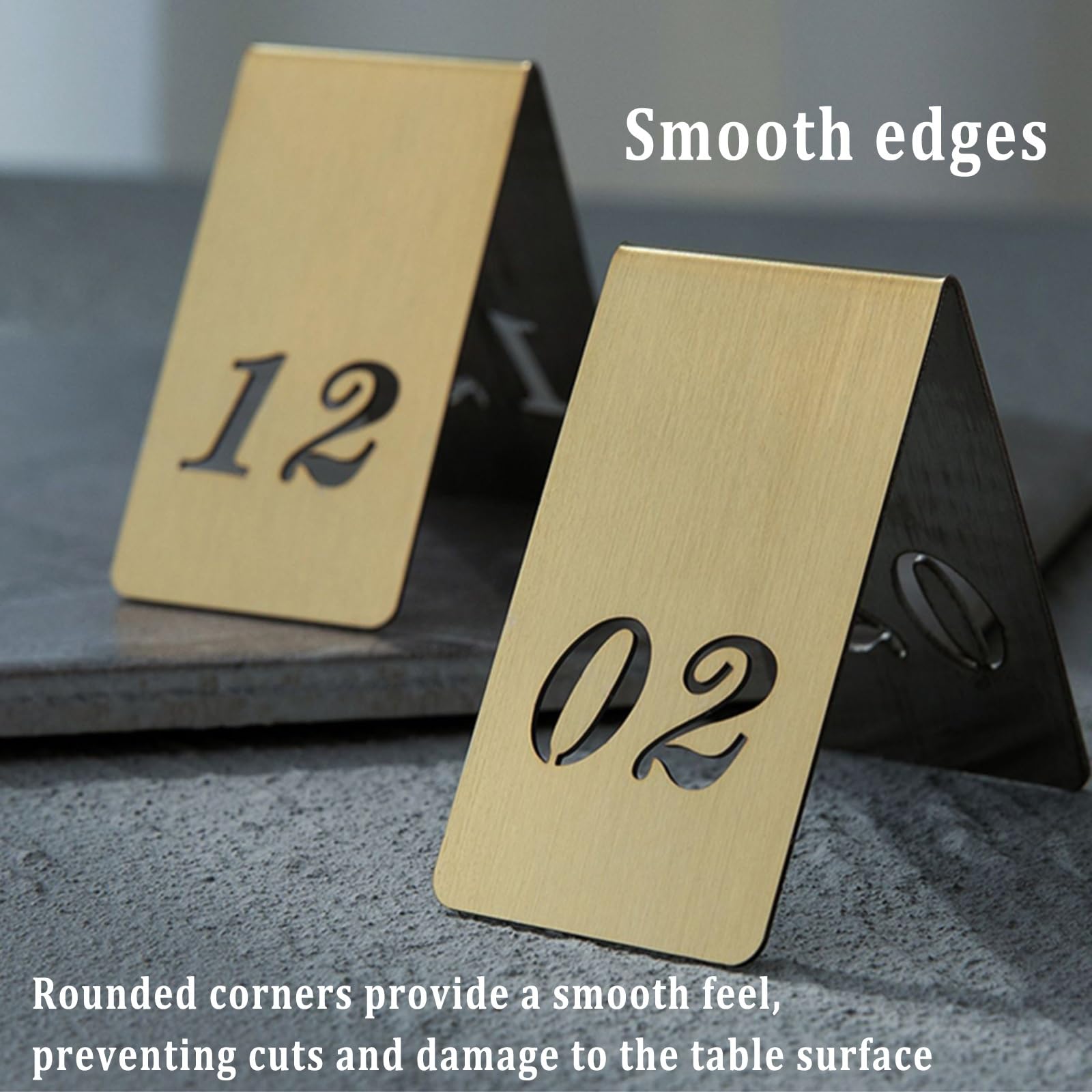 Numéros de Table de Restaurant Chevalets de Table Numérotés en Acier Inoxydable, Numéros de Table Numéros de Style de Tente en Acier Inoxydable pour Restaurants et Cafés, Banquets, 6 X 3.5 Cm(1-30)