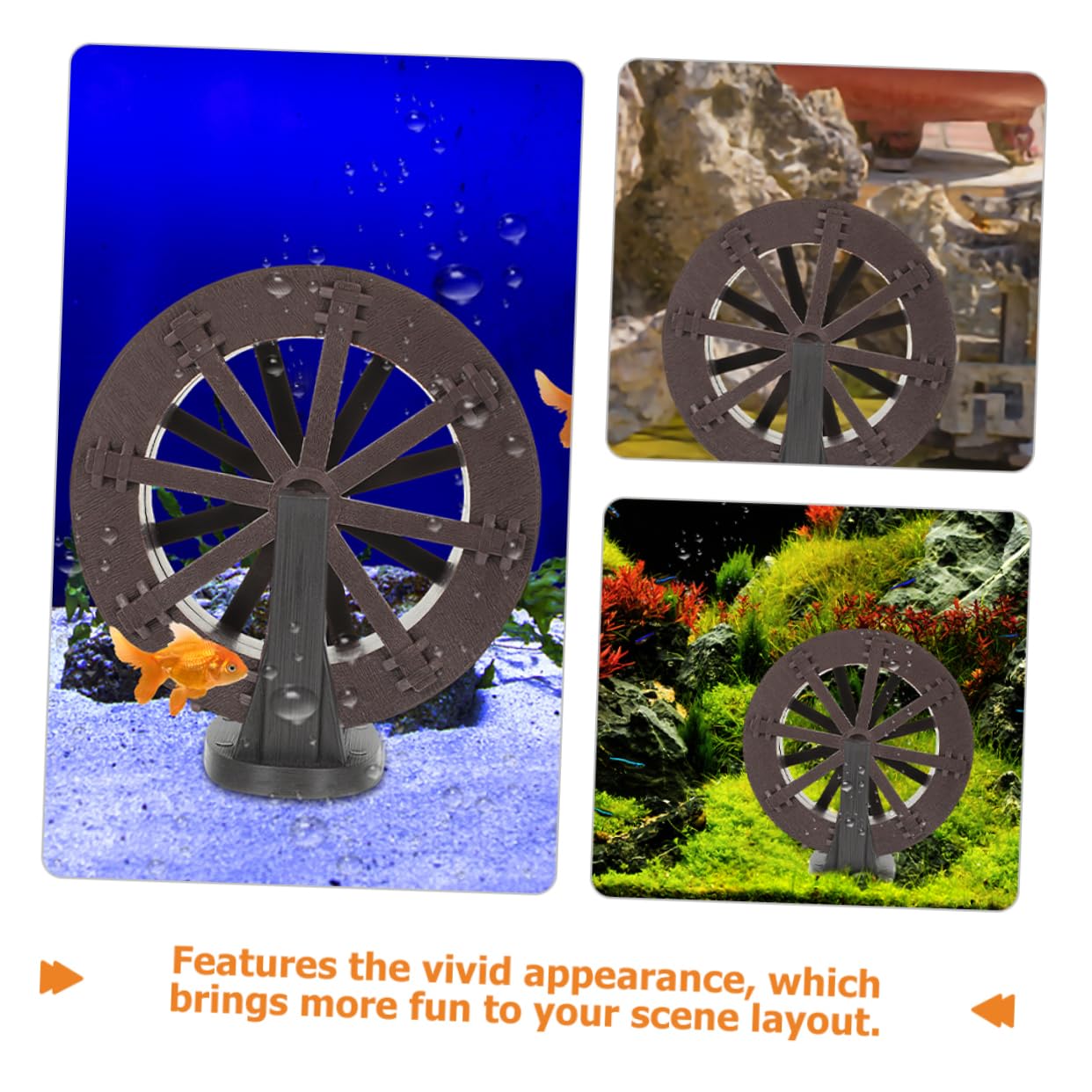 8pezzi Ruota Da Tavolo Accessori Per Fontana Di Paesaggio Decorazione Per Acquari e Rocce Artificiali Design Leggero e Resistente Atmosfera Rilassante Per Casa e Ufficio
