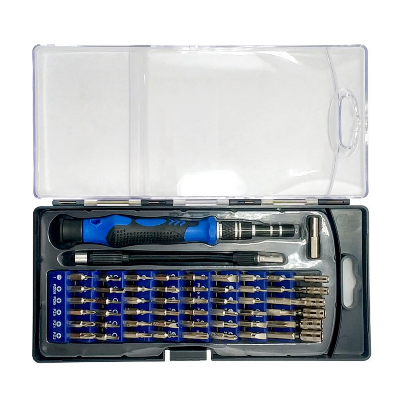 Portable 58 Piece Screwdriver Tools Set with Bits for Electronics Including Star Hexagonal and Flathead Bits Repair Tools