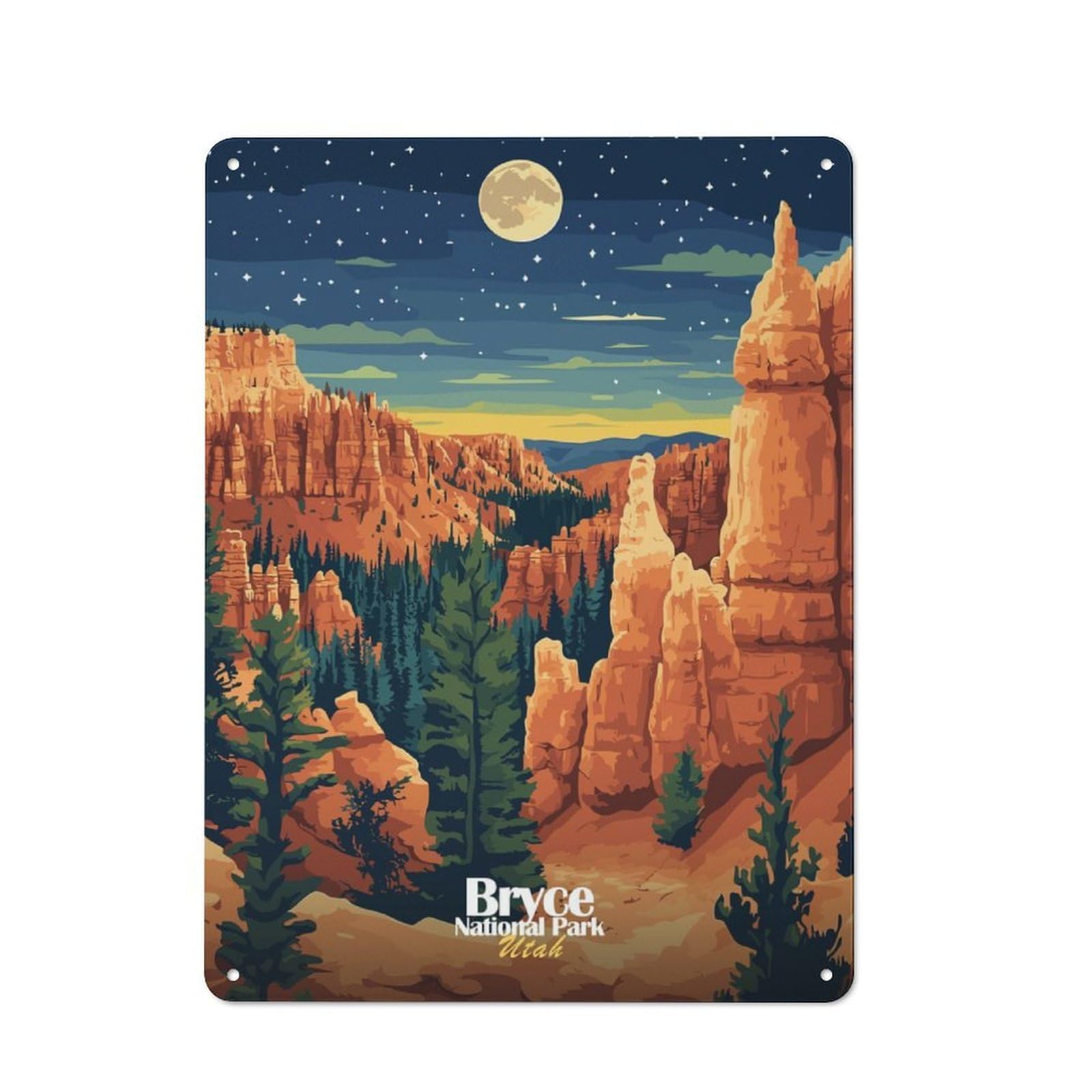 Junmoney Bryce Canyon National Park Rustic Metal Plaque 40X30cm For Hobby Room Or Studio, For Vintage Wall Decor Fans, For Garage And Workshop Walls