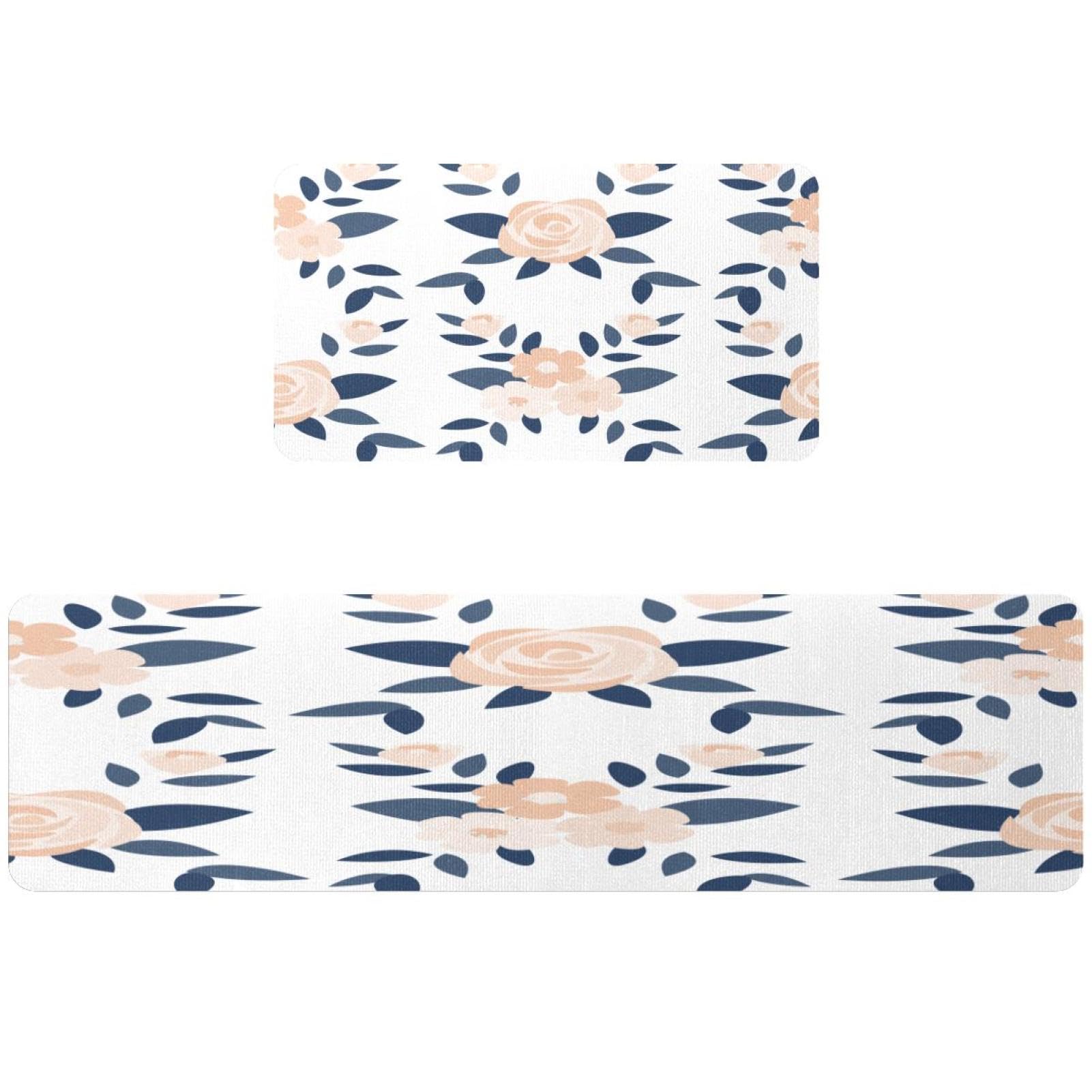 Alfombrillas de cocina elegantes de diseño floral textil absorbente de alta durabilidad
