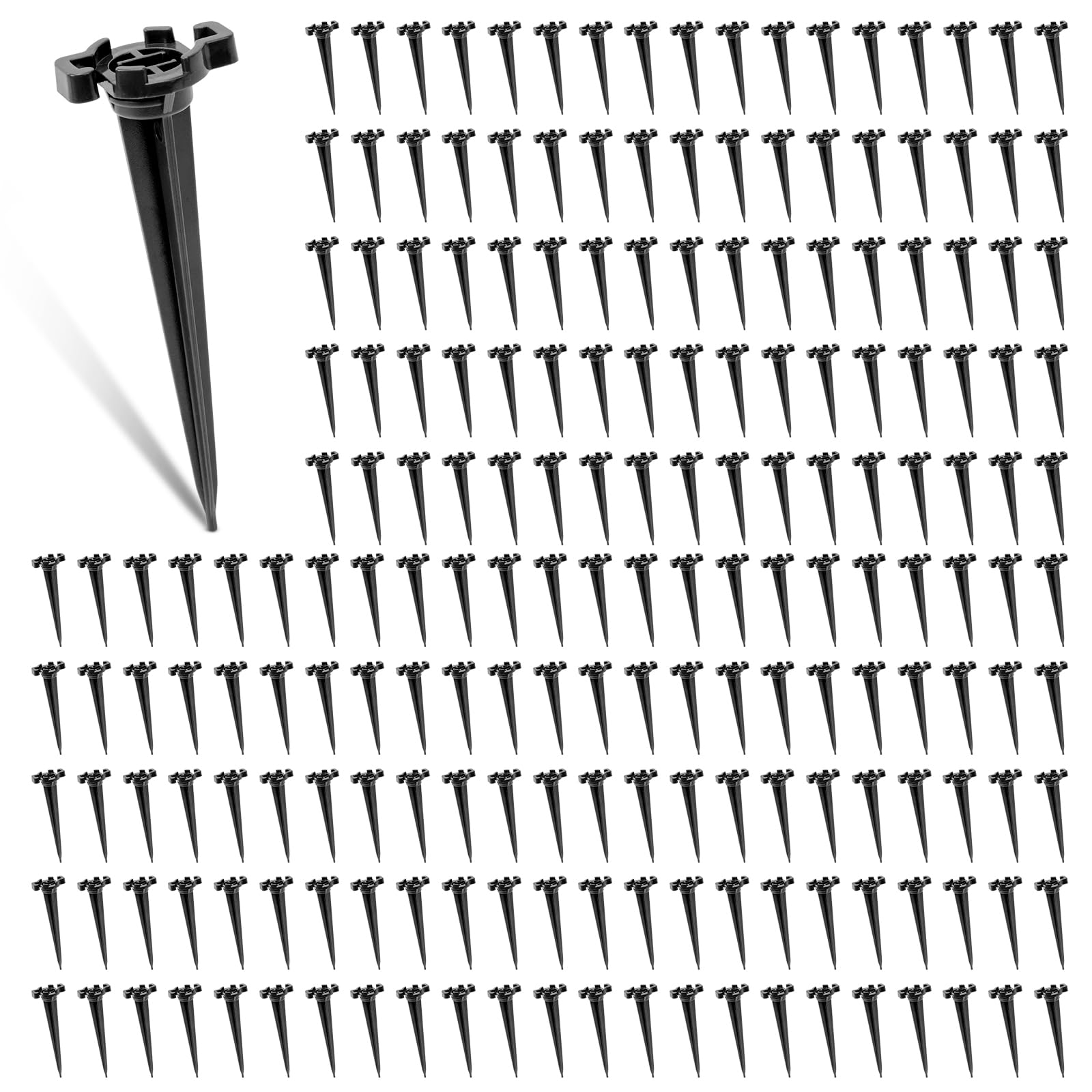 CEWOR 200pcs Christmas Yard Stakes, 4.5 Inch Plastic Light Stakes C7 C9 Light Stake Universal Light Stakes for Outdoor Holiday Lights Use on Garden Lawn Patio Path Walkway?Black?