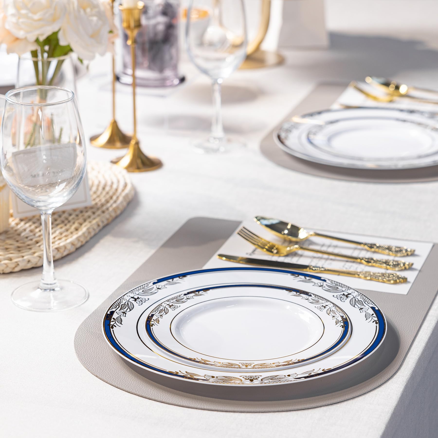 Floral Plates & Cutlery Set - 180 Pcs -7 Floral Plates & Cutlery Set - 180 Pcs -7
