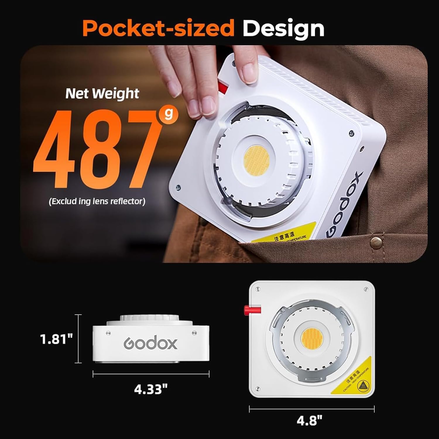 Godox ML100R RGB LED lampa wideo 100 W CCT 1800 K-10000 K ze sterowaniem aplikacją 14 kreatywnych efektów