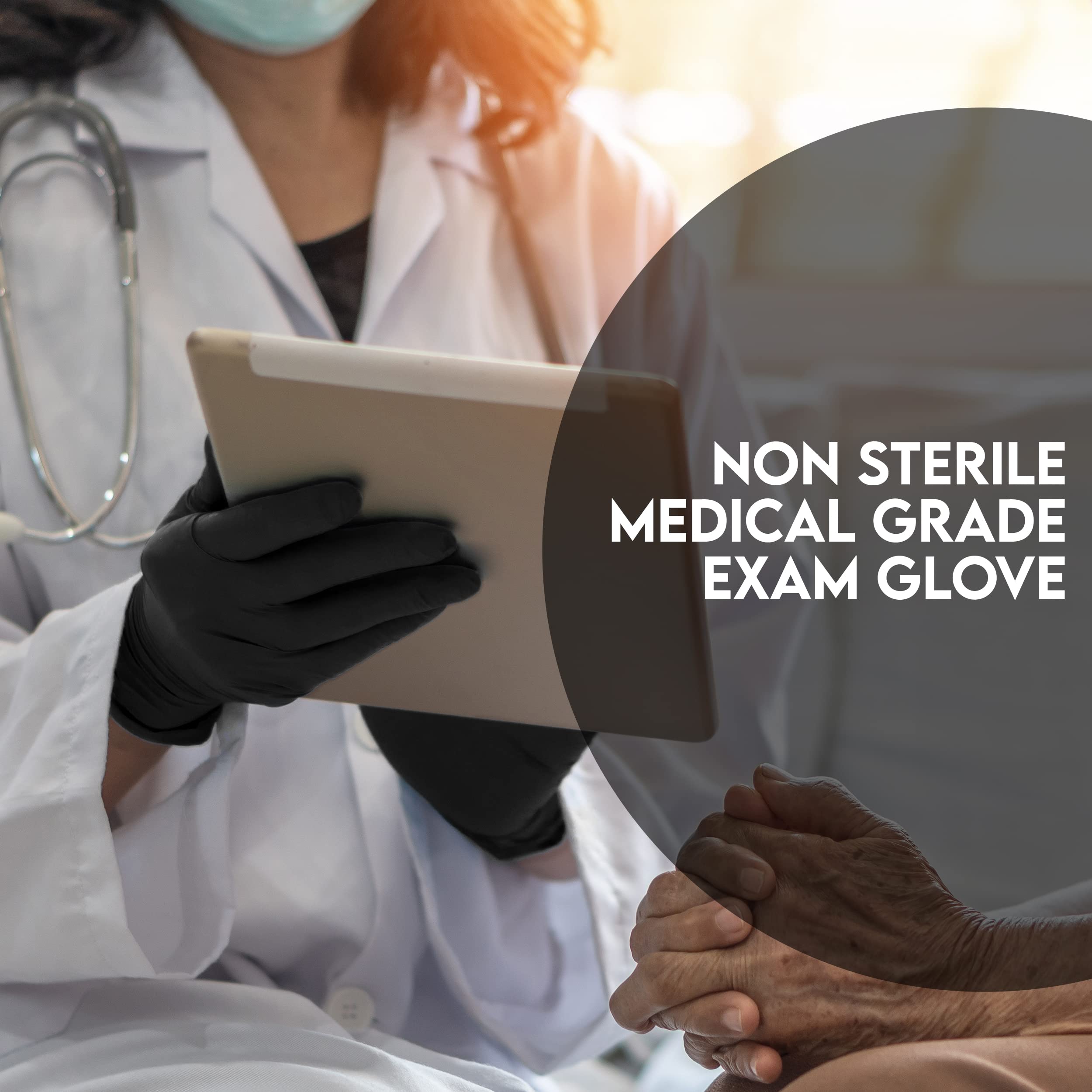 London Labs Heavy Duty 6 Mil Black Nitrile Gloves - Disposable, Latex & Powder Free | Mechanic, Food Prep & Tattoo | Rubber Gloves for Cooking, Cleaning & Household |Bulk Case of (1000)