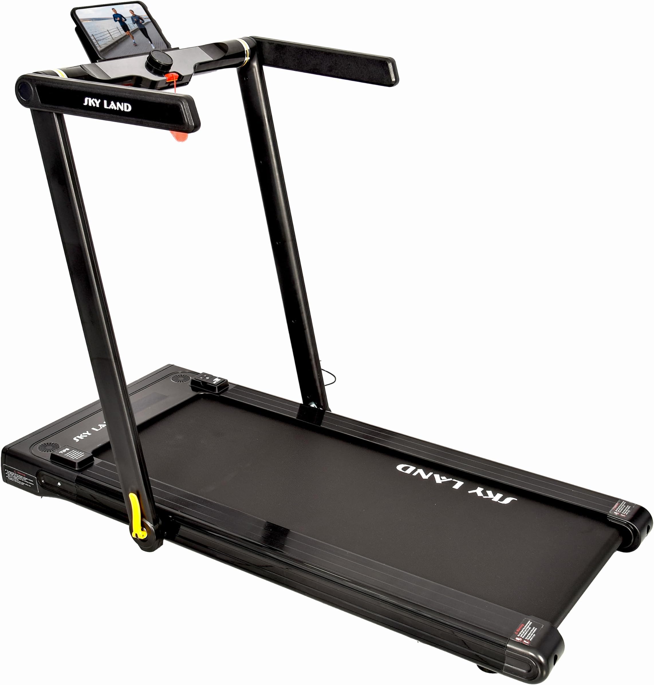 SKY LAND Treadmill: 2-in-1 Under Desk Treadmill: Foldable 2.5 HP Walking Pad and Running Machine for Home and office, with Remote Control, Slim Foldable Treadmill - EM-1295 (Black)