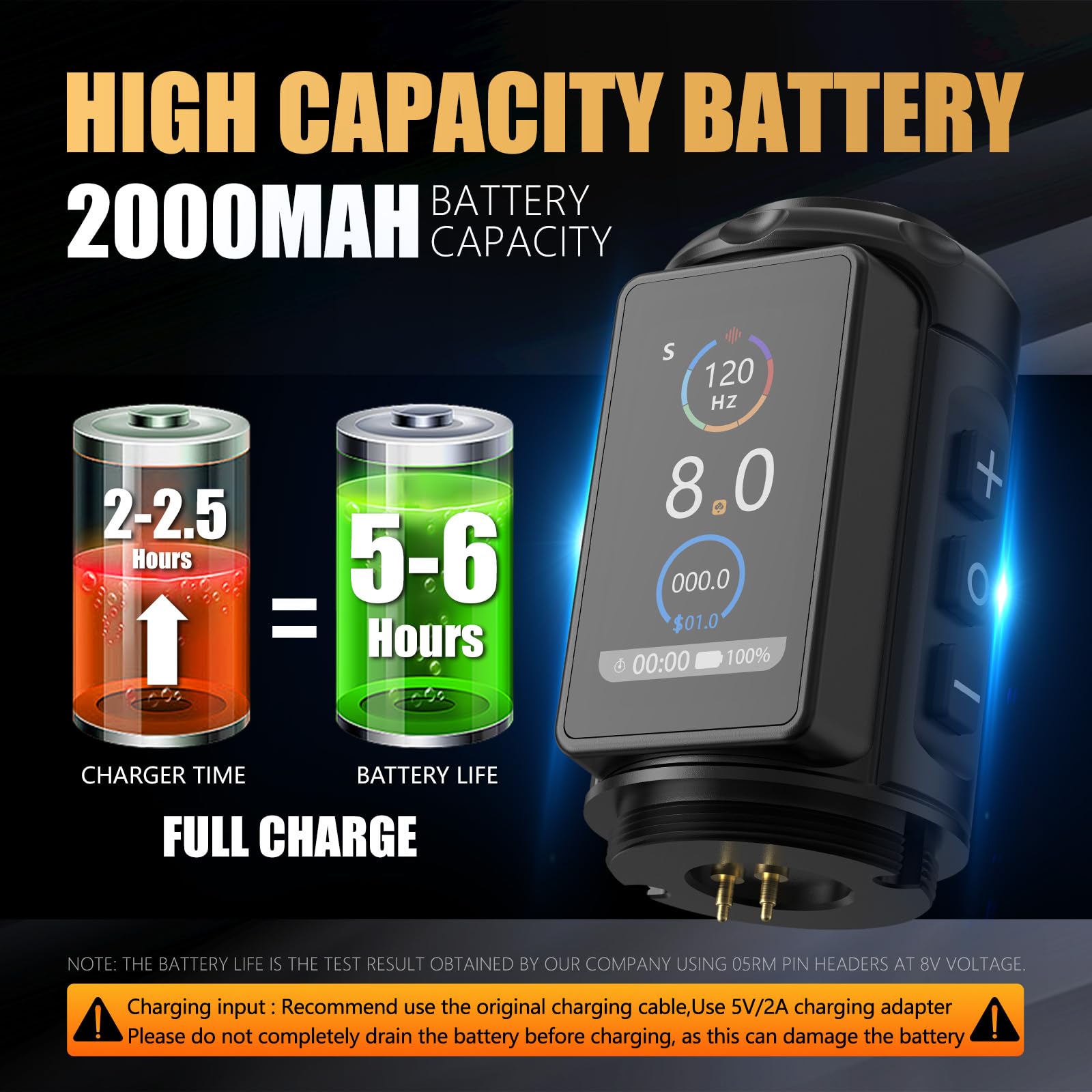 Ambition Ninja Pro Maquina de Tatuar Inalambrica con Sistema Inteligente, Motor sin Núcleo, Batería Dual 2000mAh y Cartucho Rotativo para Profesionales/Principiantes