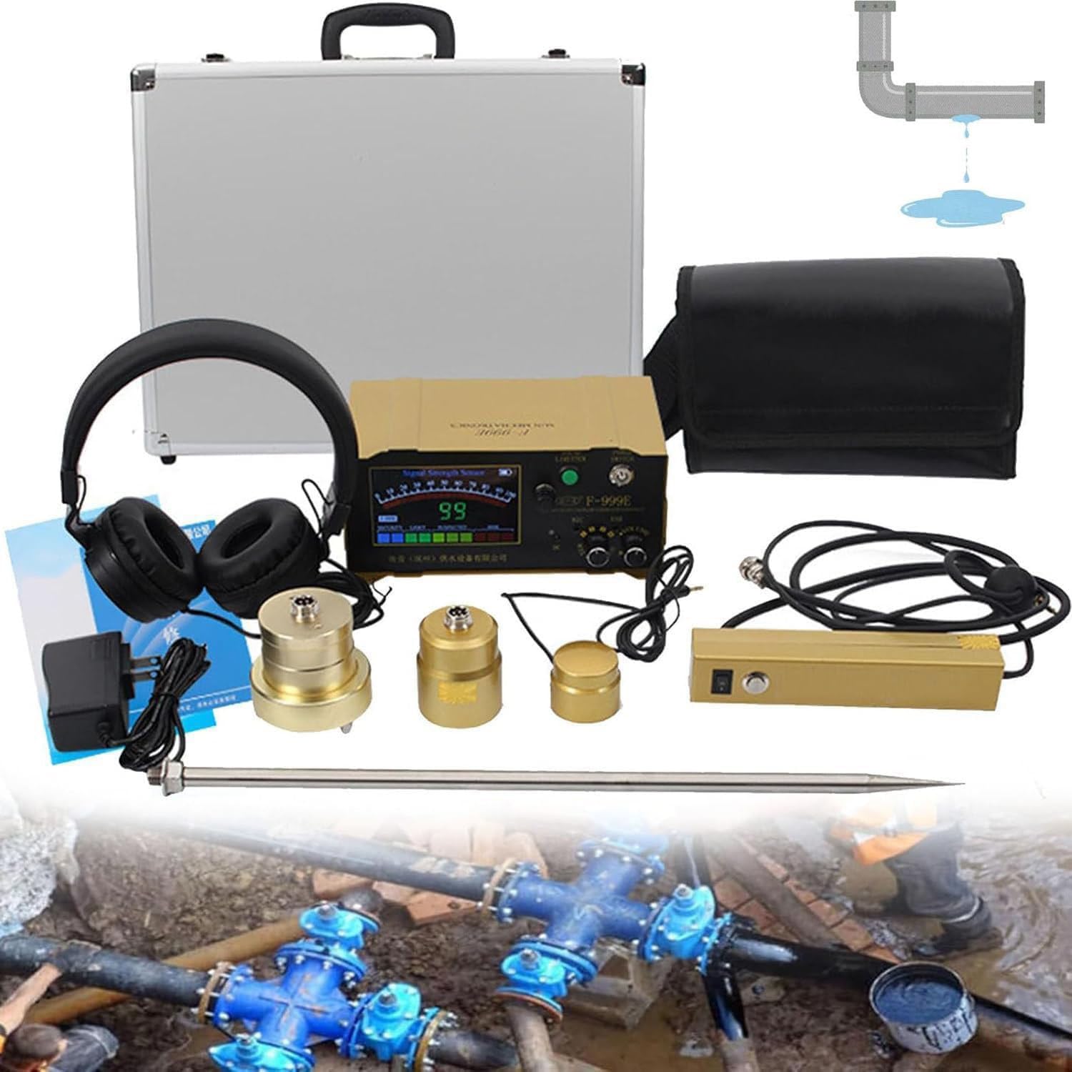 Rilevatore Perdite d'Acqua Sotterranee Professionale