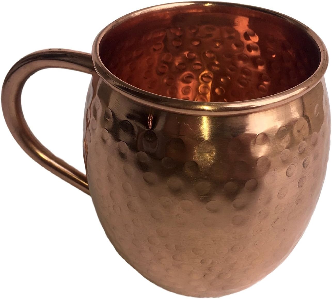 Pure Copper Moscow Mule Mug | Handcrafted Hammered Copper Drinking Mug | 16oz | No Nickel Lining 100% Solid Copper