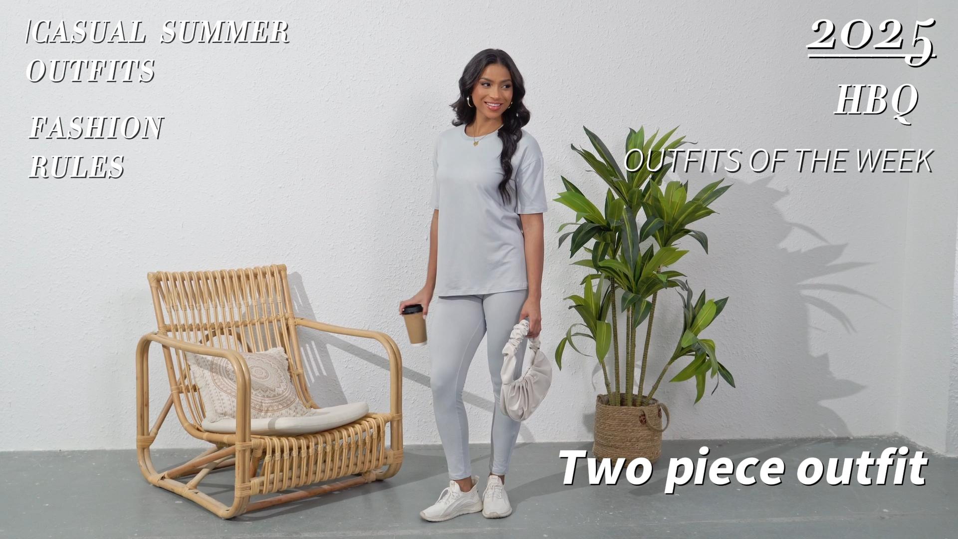 Business Casual Shirts Women Two Piece Outfits Shirts Summer Casual V Neck Oversized