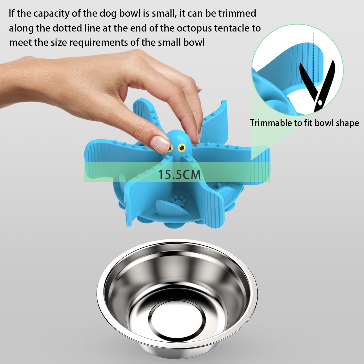 Slow Feeder Insert for Dog Bowl,Silicone Pet Food Slow Feeder(Cuttable),with Suction Cups for Large Breed and Medium Small Size Compatible with Regular Elevated Metal Glass Bowl - image 4
